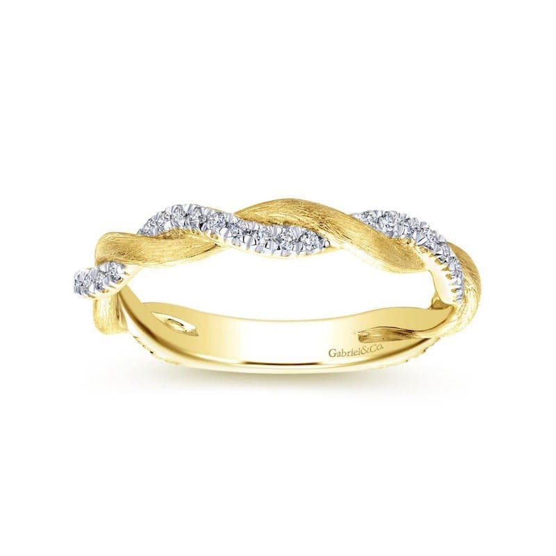 Gabriel & Co. Fashion Gabriel & Co 14k Yellow Gold Stackable Diamond Ring - LR50886Y45JJ