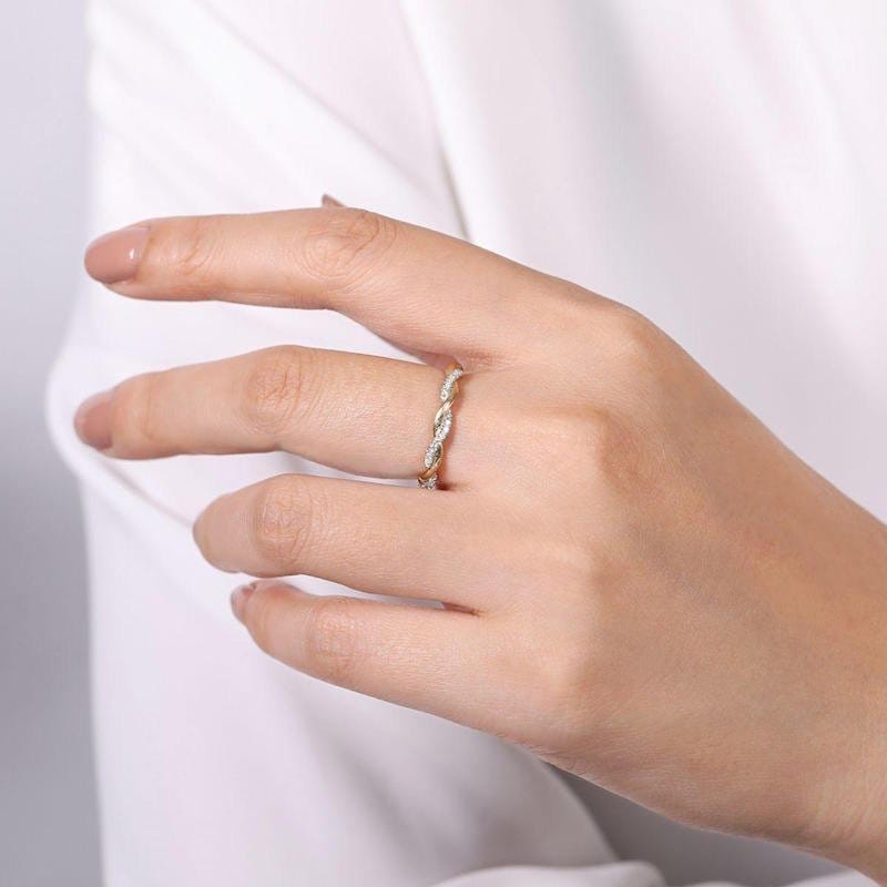 Gabriel & Co. Fashion Gabriel & Co 14k Yellow Gold Stackable Diamond Ring - LR50886Y45JJ