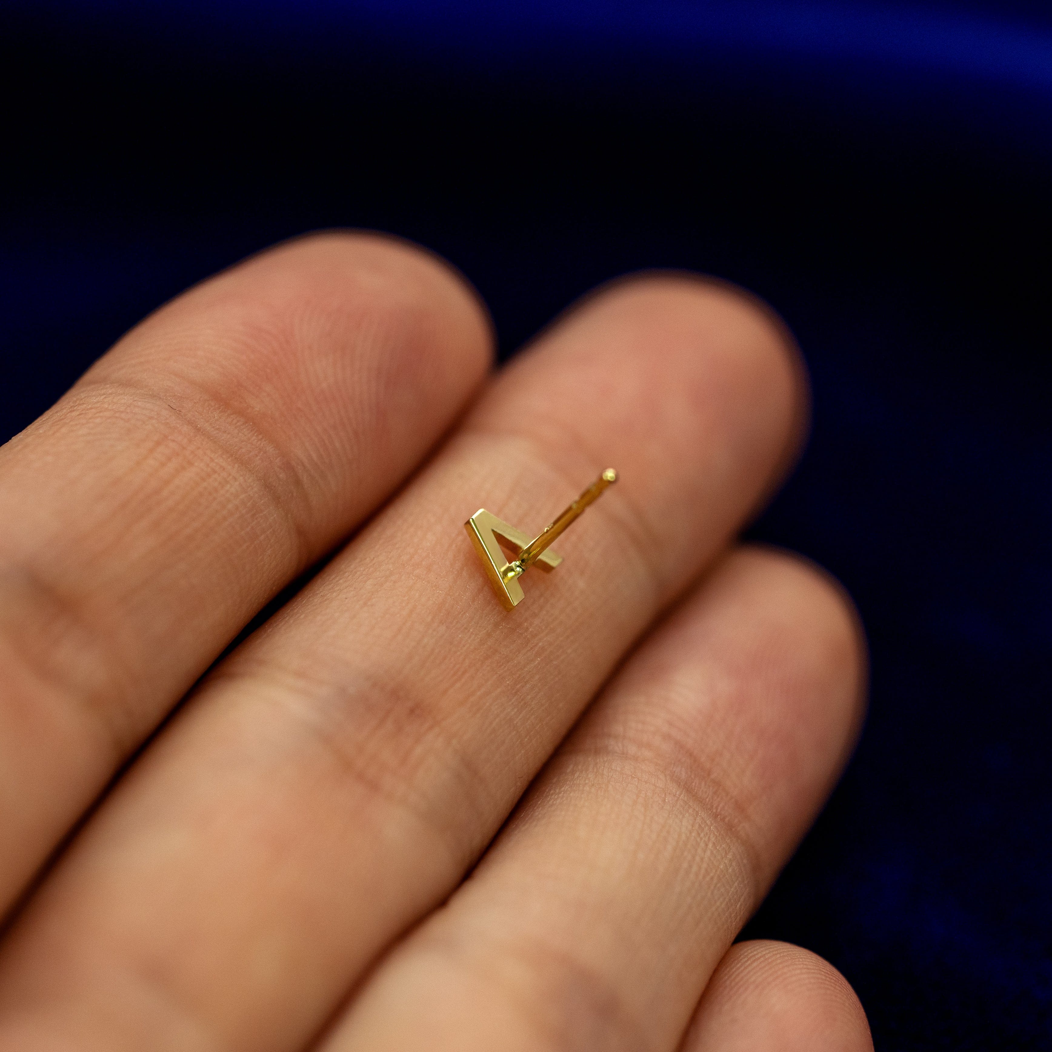 Automic Gold Studio Block Initial Earring