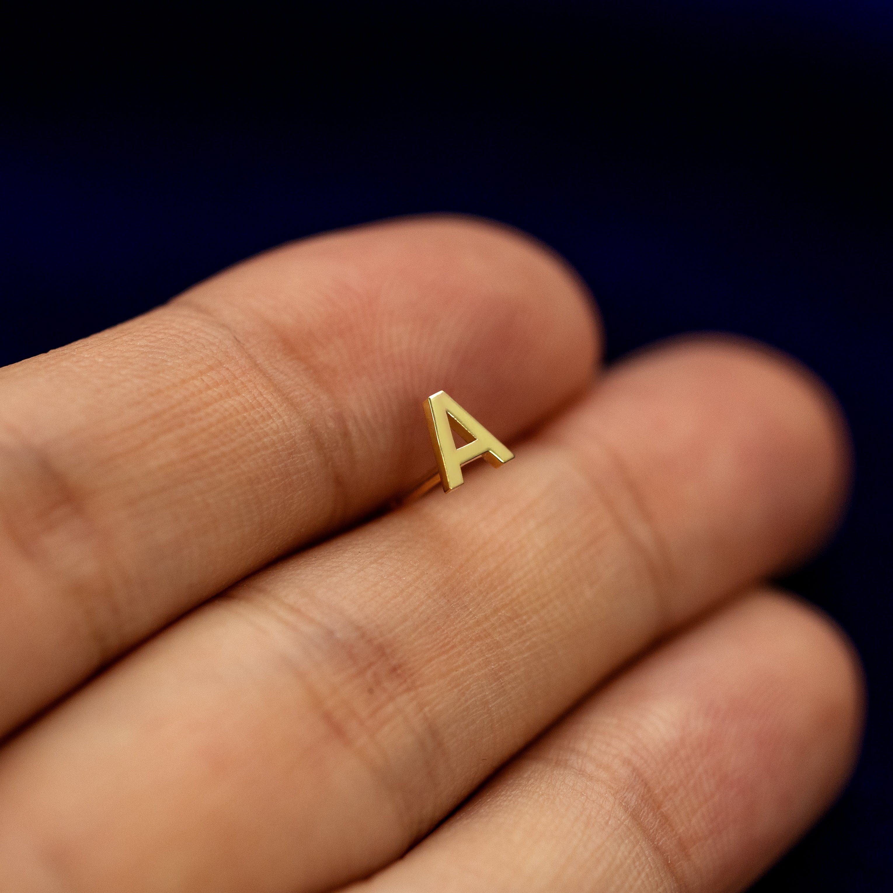 Automic Gold Studio Block Initial Earring