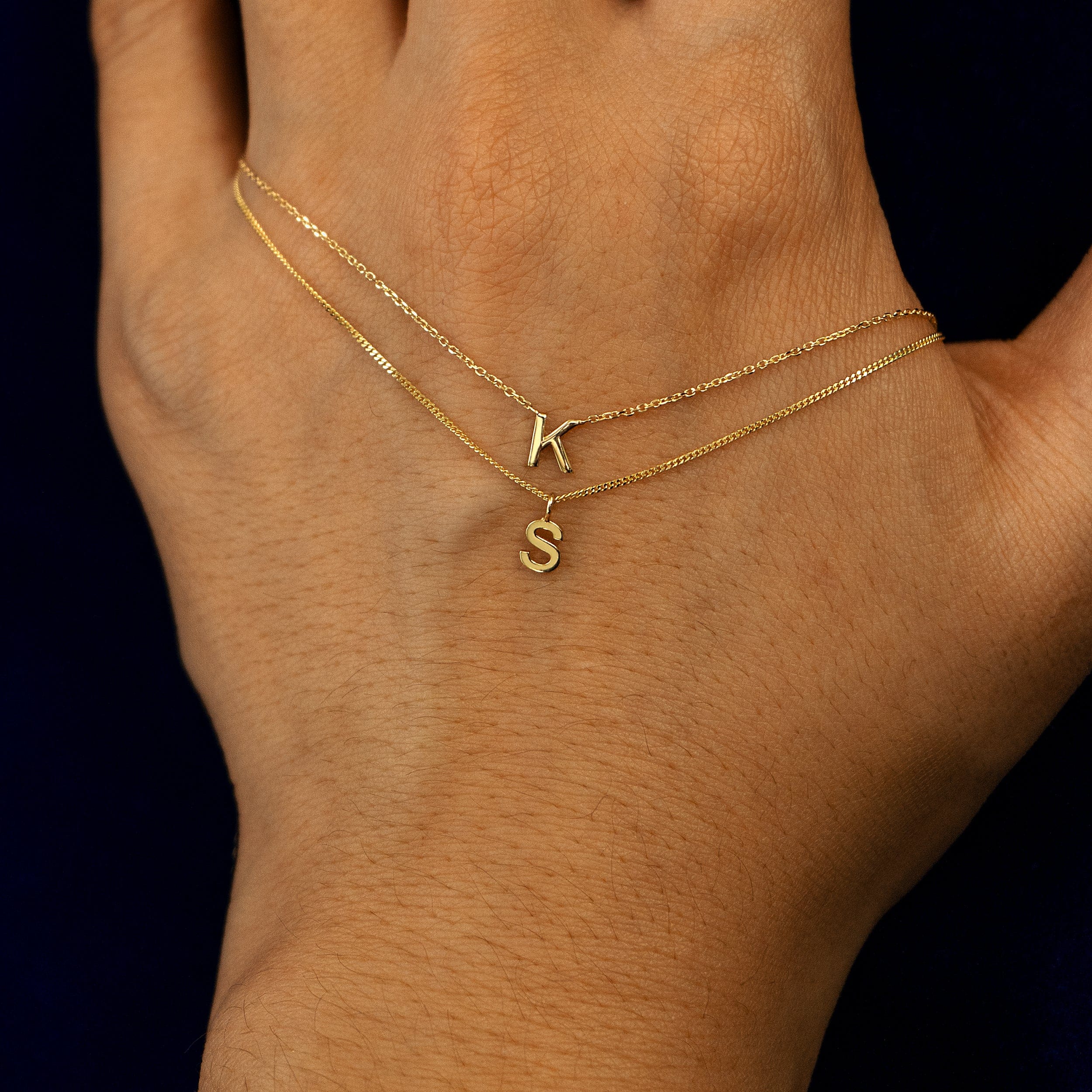 Automic Gold Studio Block Initial Charm Necklace