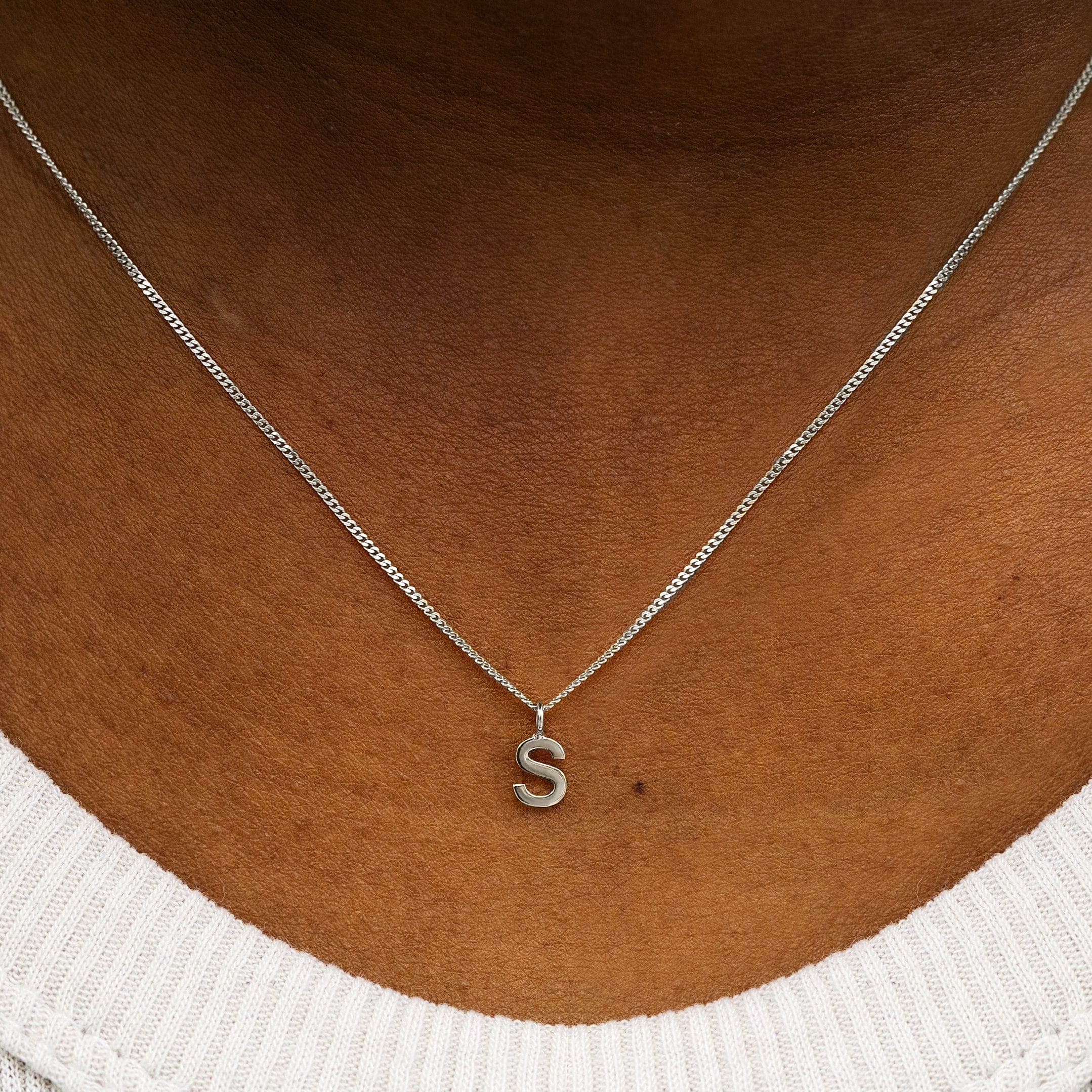 Automic Gold Studio Block Initial Charm Necklace