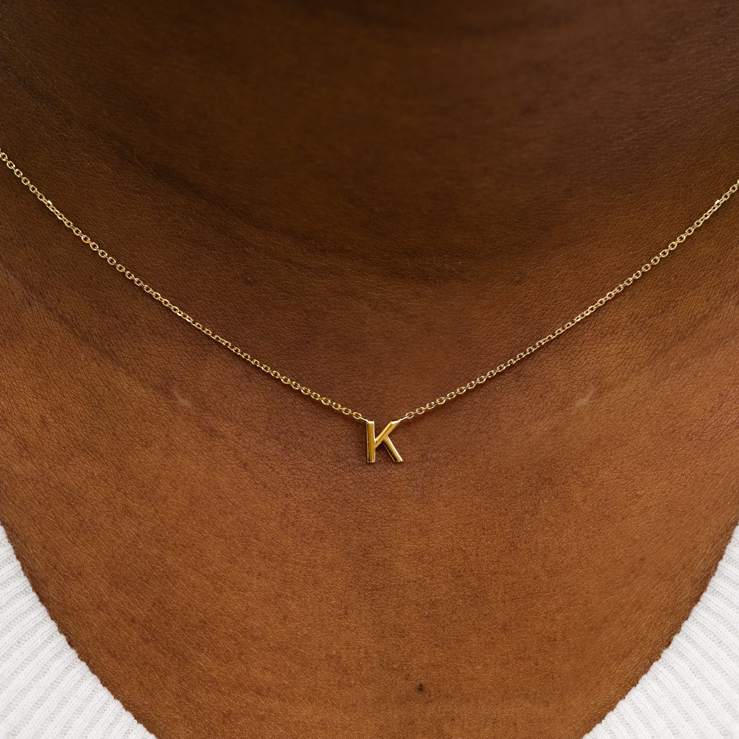 Automic Gold Studio Block Initial Necklace