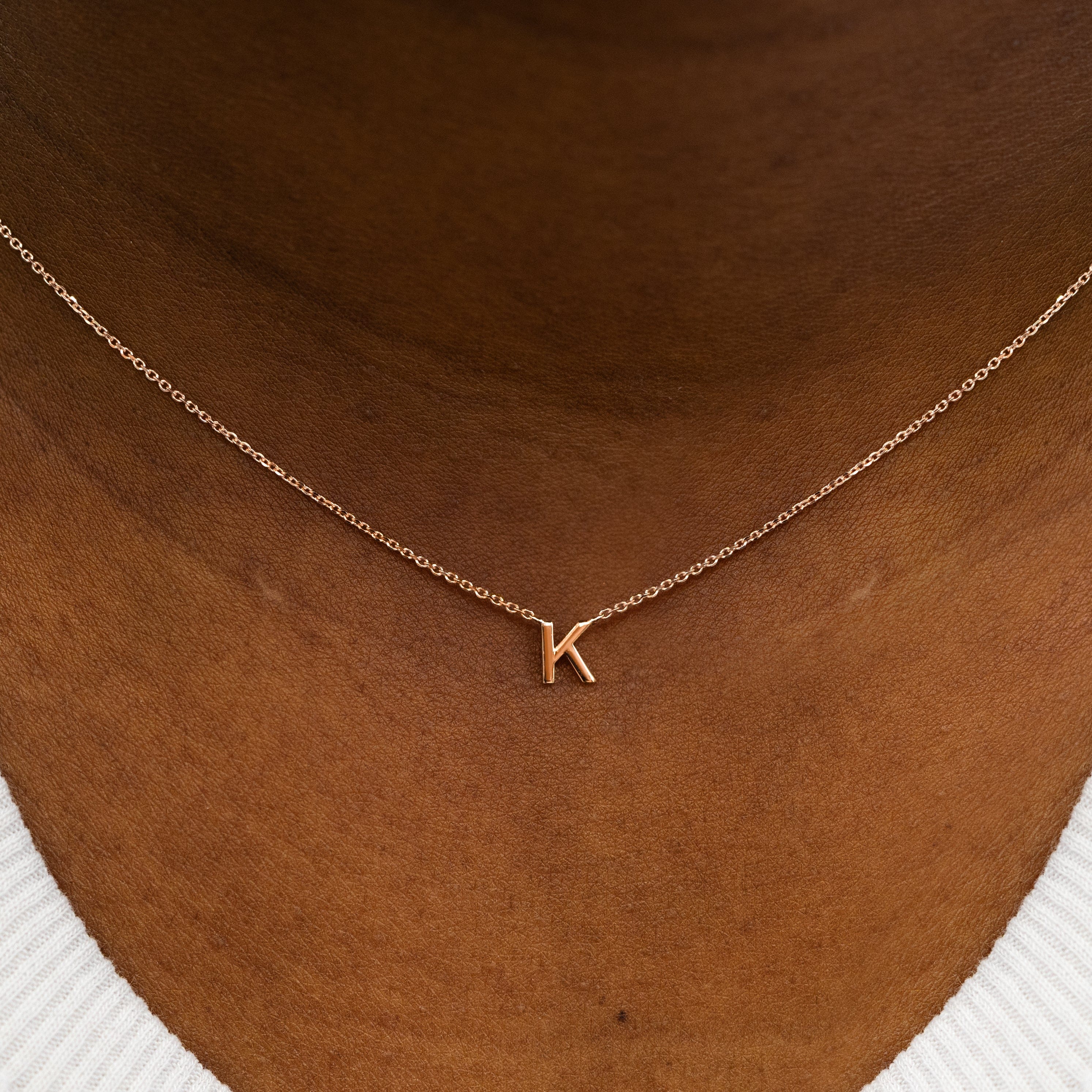Automic Gold Studio Block Initial Necklace