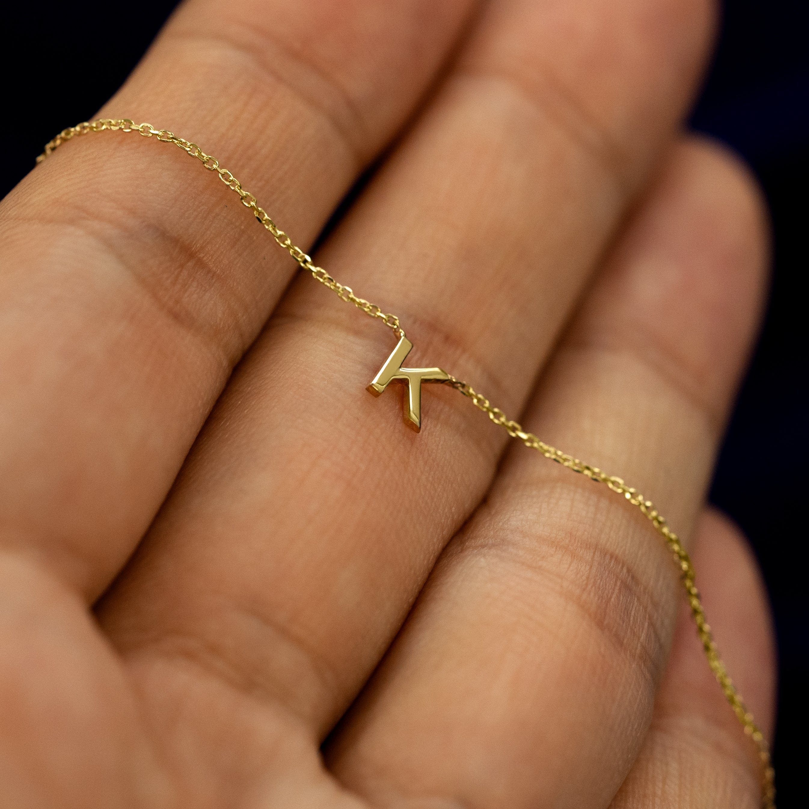Automic Gold Studio Block Initial Necklace