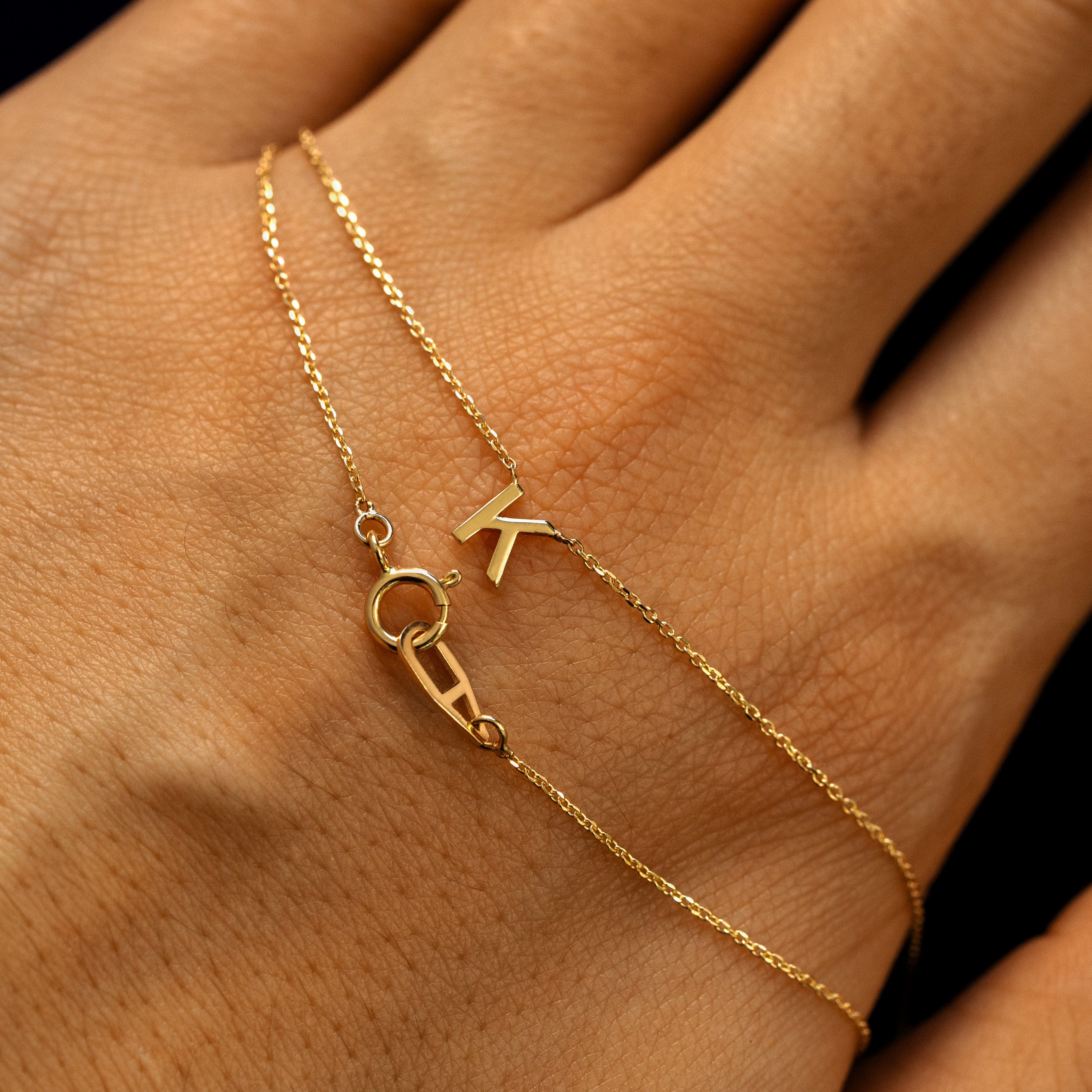 Automic Gold Studio Block Initial Necklace