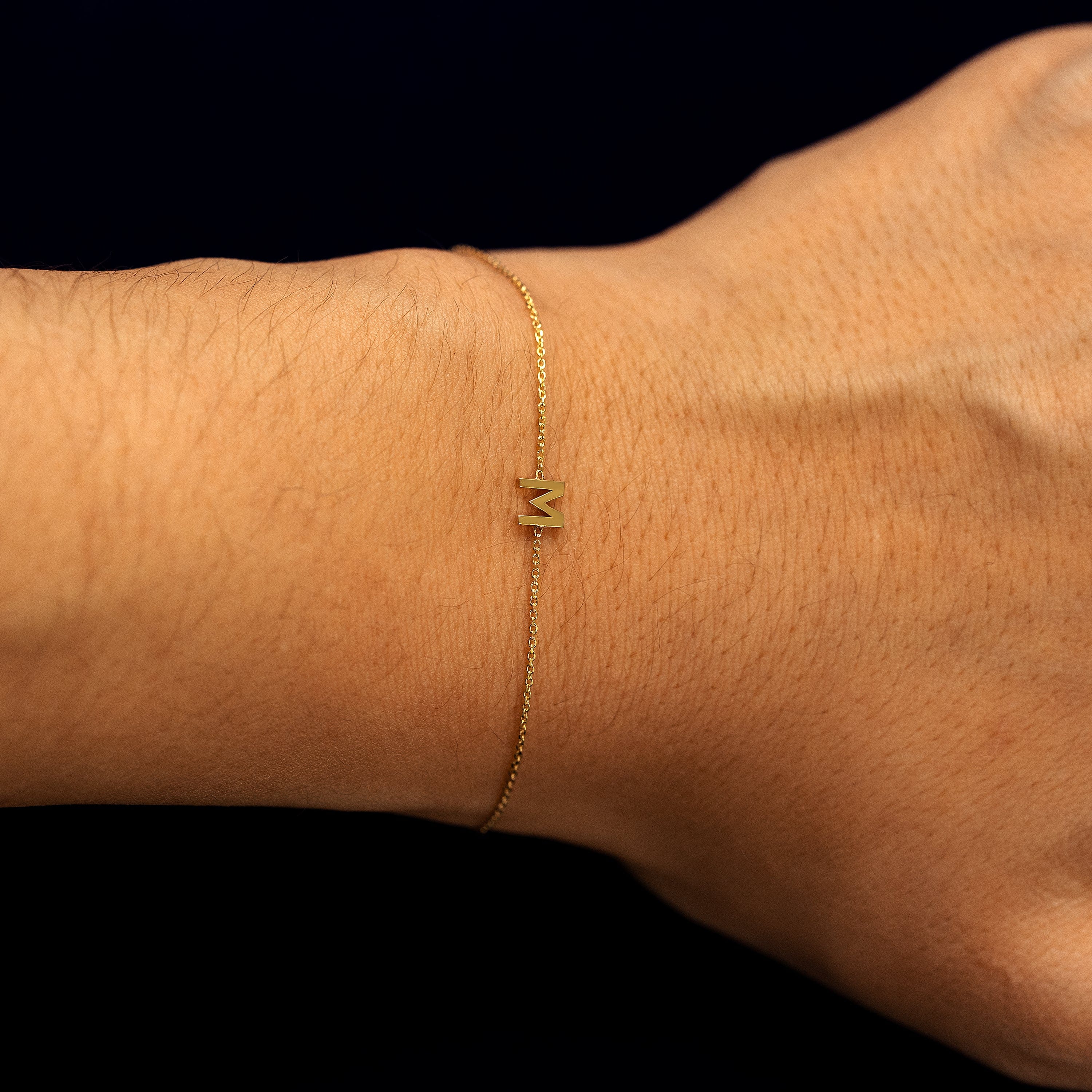 Automic Gold Studio Block Initial Bracelet