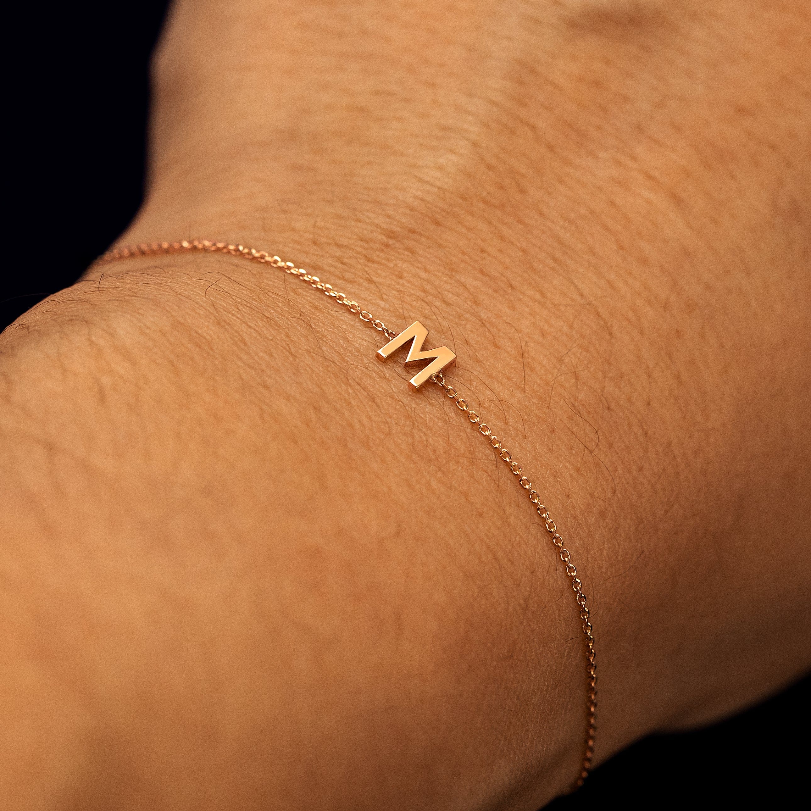 Automic Gold Studio Block Initial Bracelet