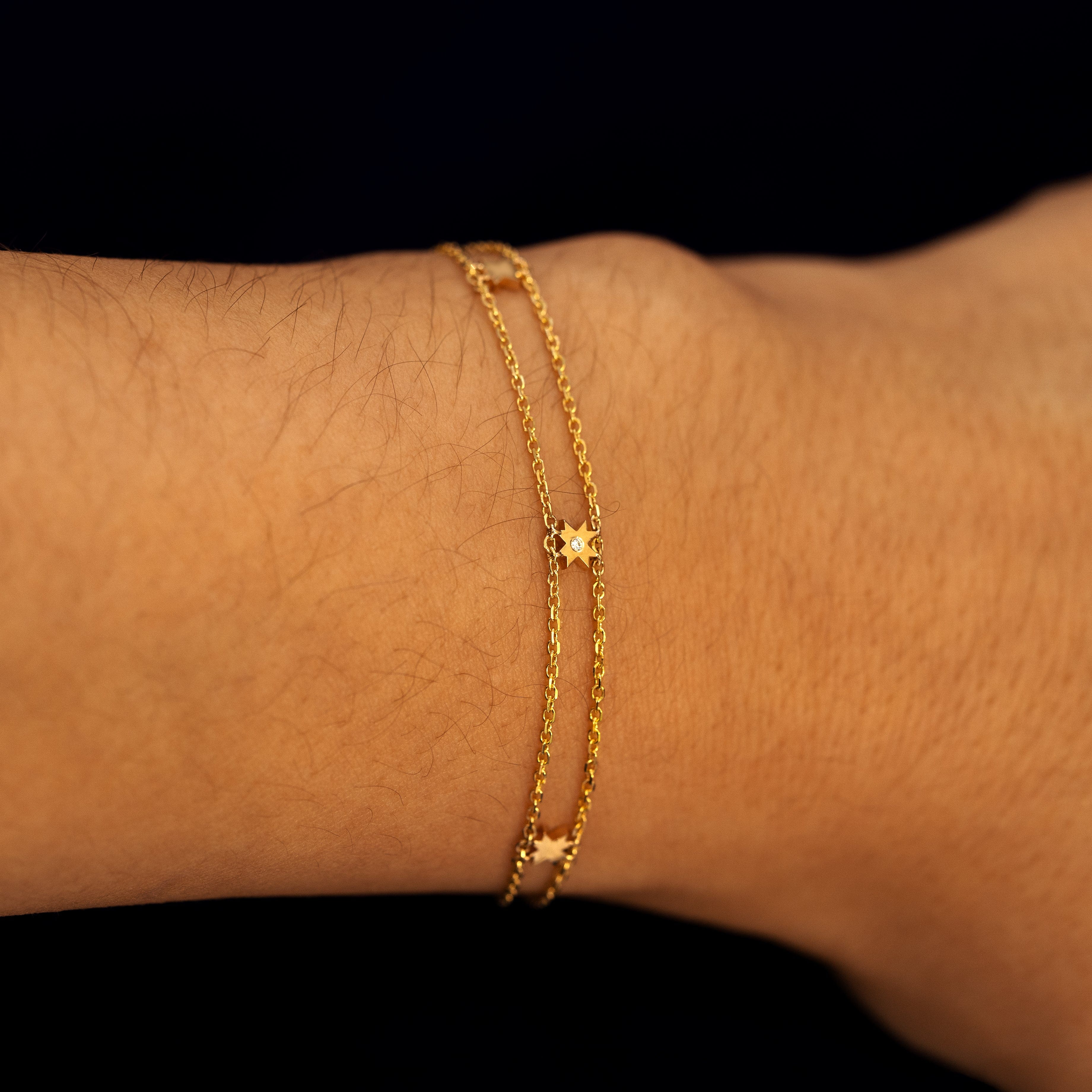 Automic Gold Studio Past Present Future 8 Pointed Star Bracelet
