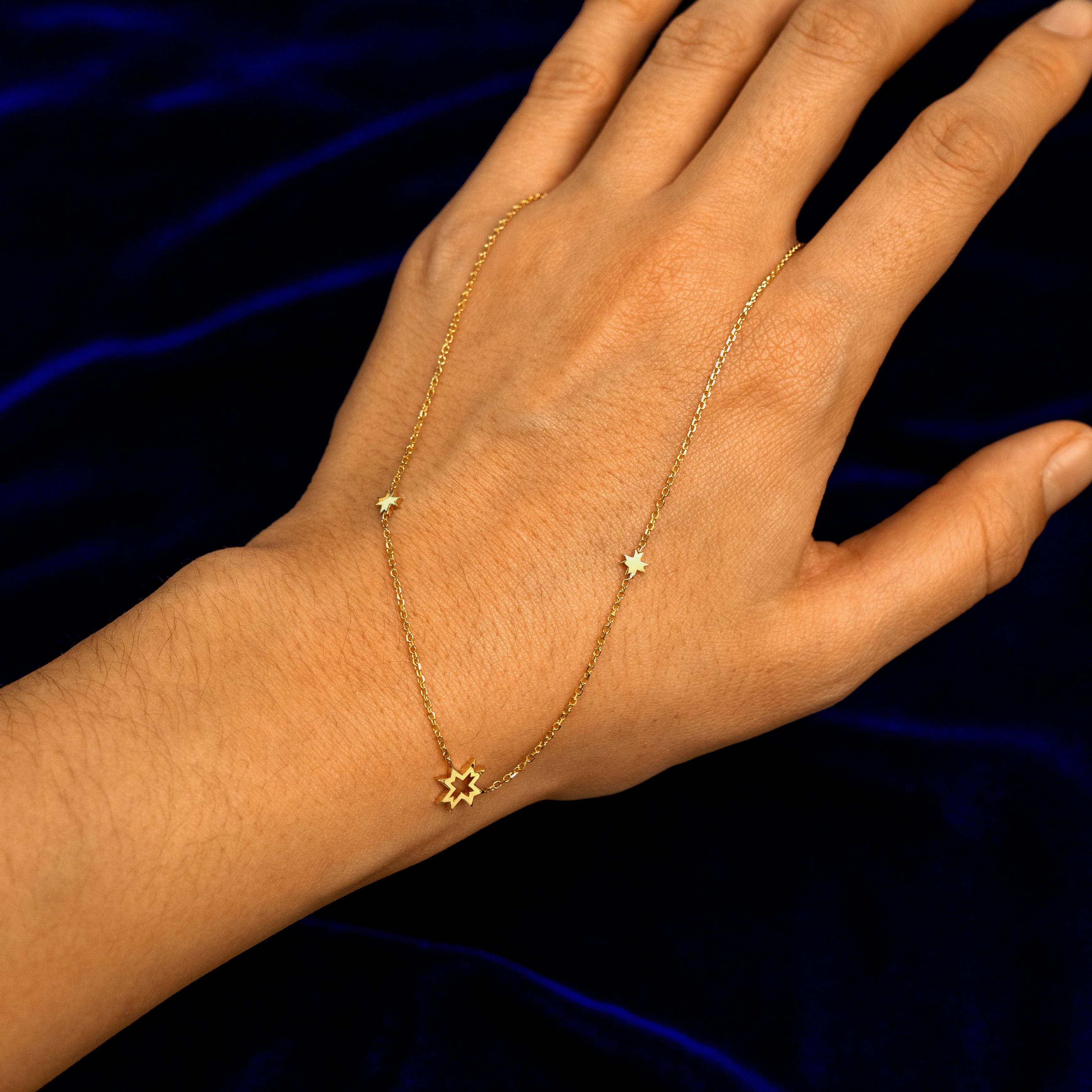 Automic Gold Studio Past Present Future 8 Pointed Stars Necklace