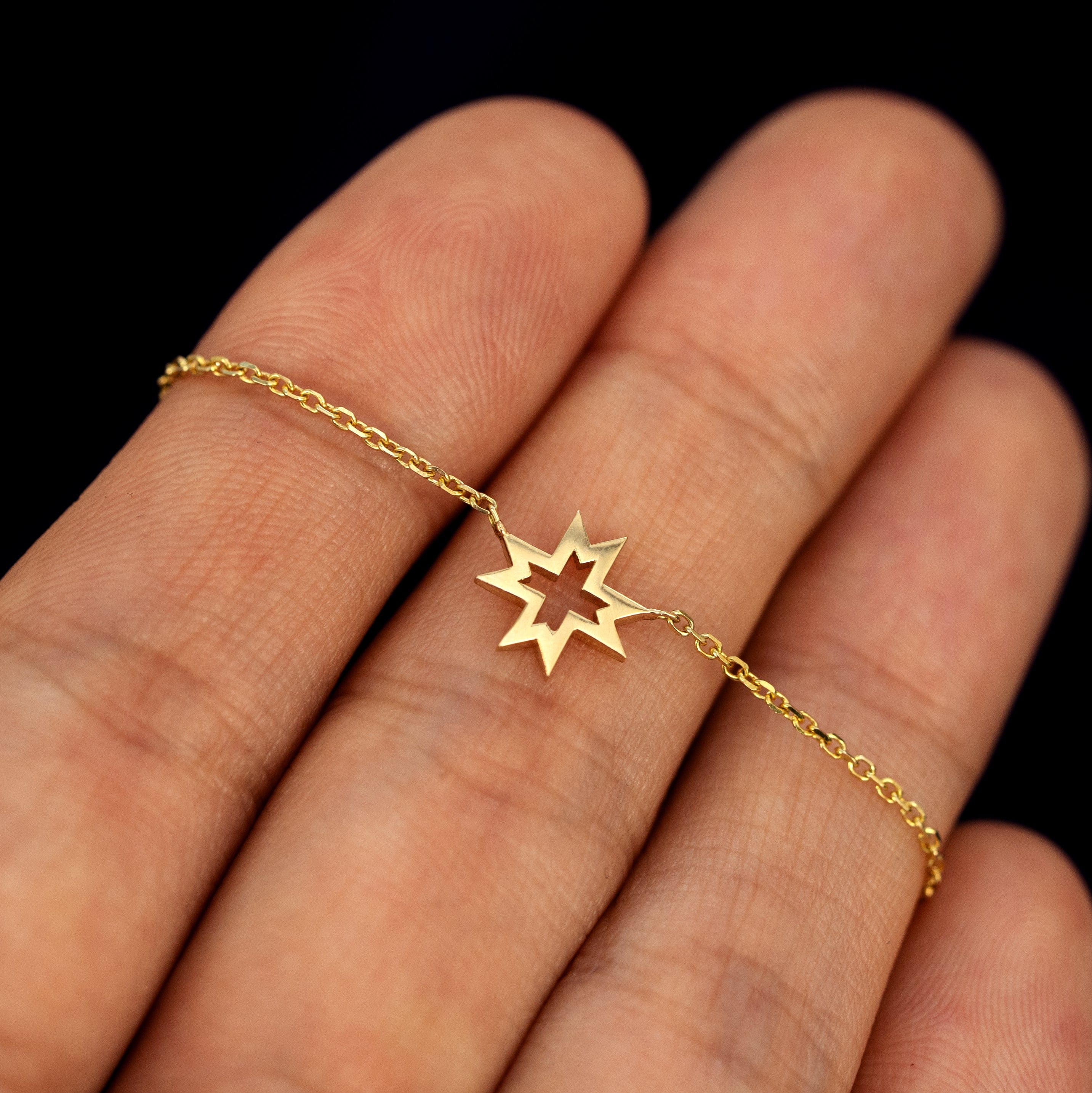 Automic Gold Studio Past Present Future 8 Pointed Stars Necklace