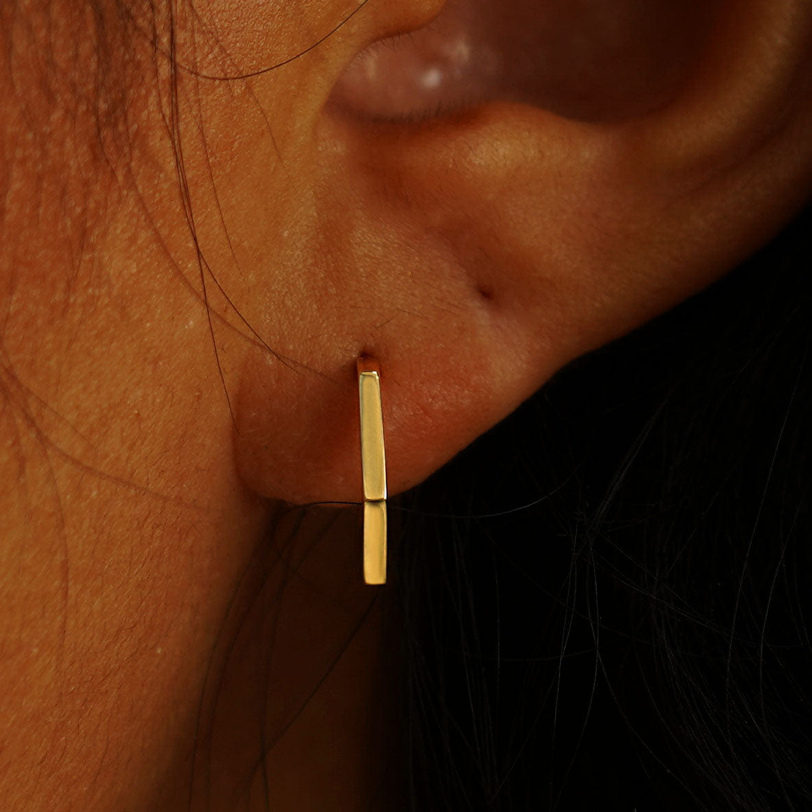 Automic Gold Studio Hexagon Huggie Hoops