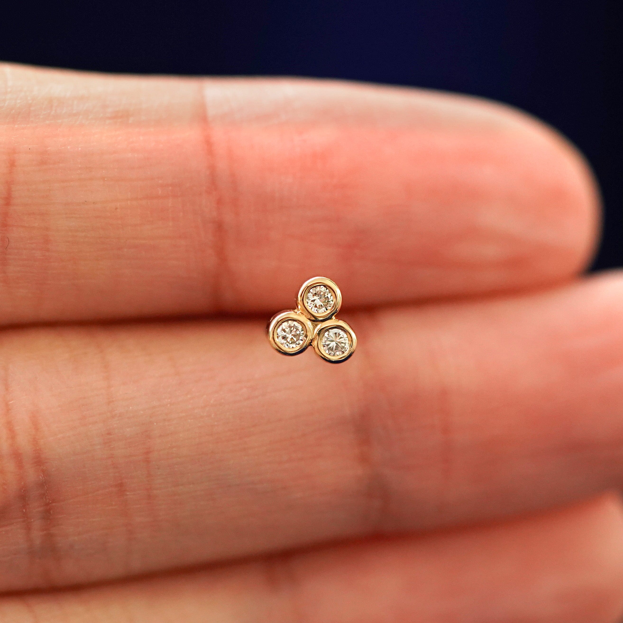 Automic Gold Studio Lab Diamond Trio Flatback Piercing