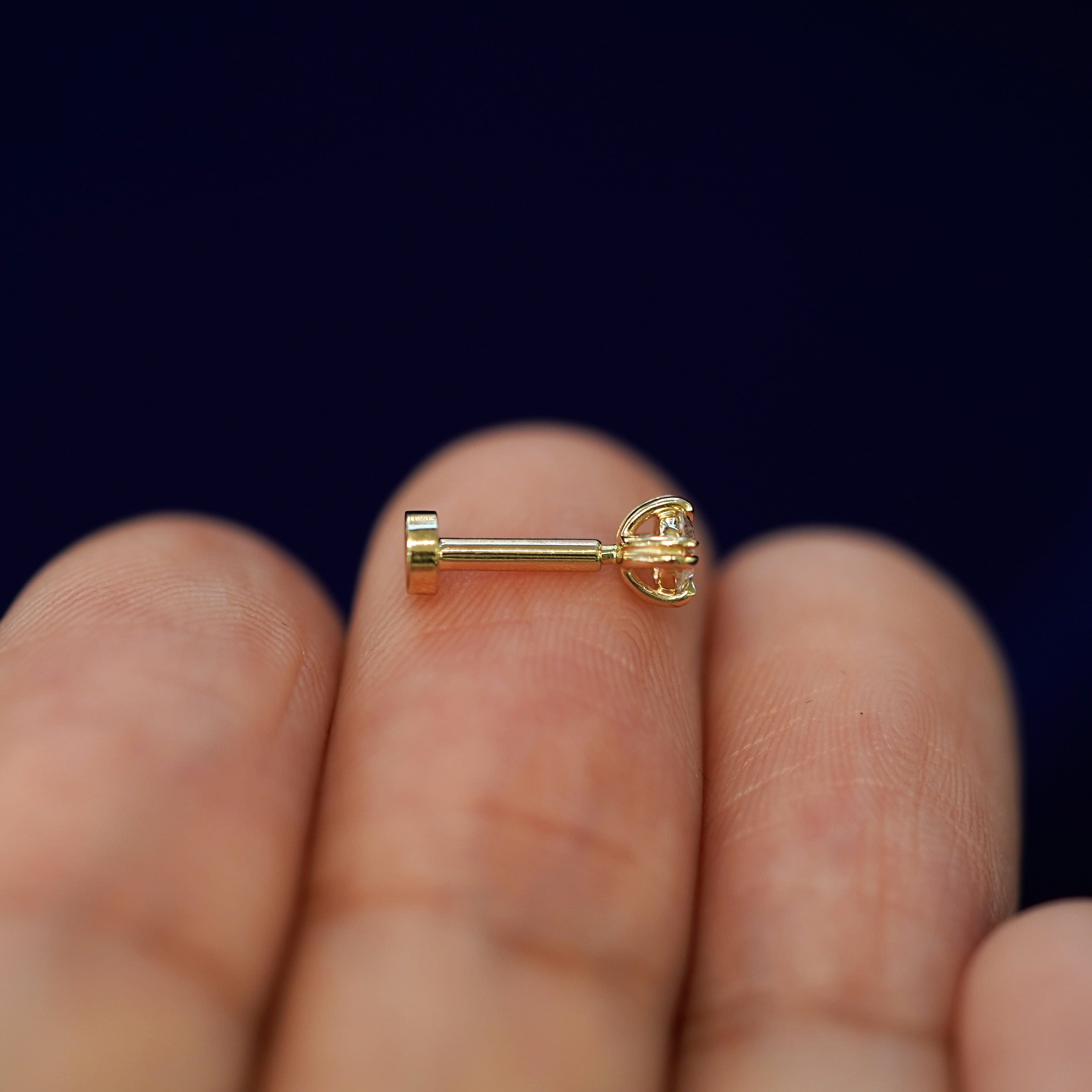 Automic Gold Studio Lab Diamond Flatback Piercing