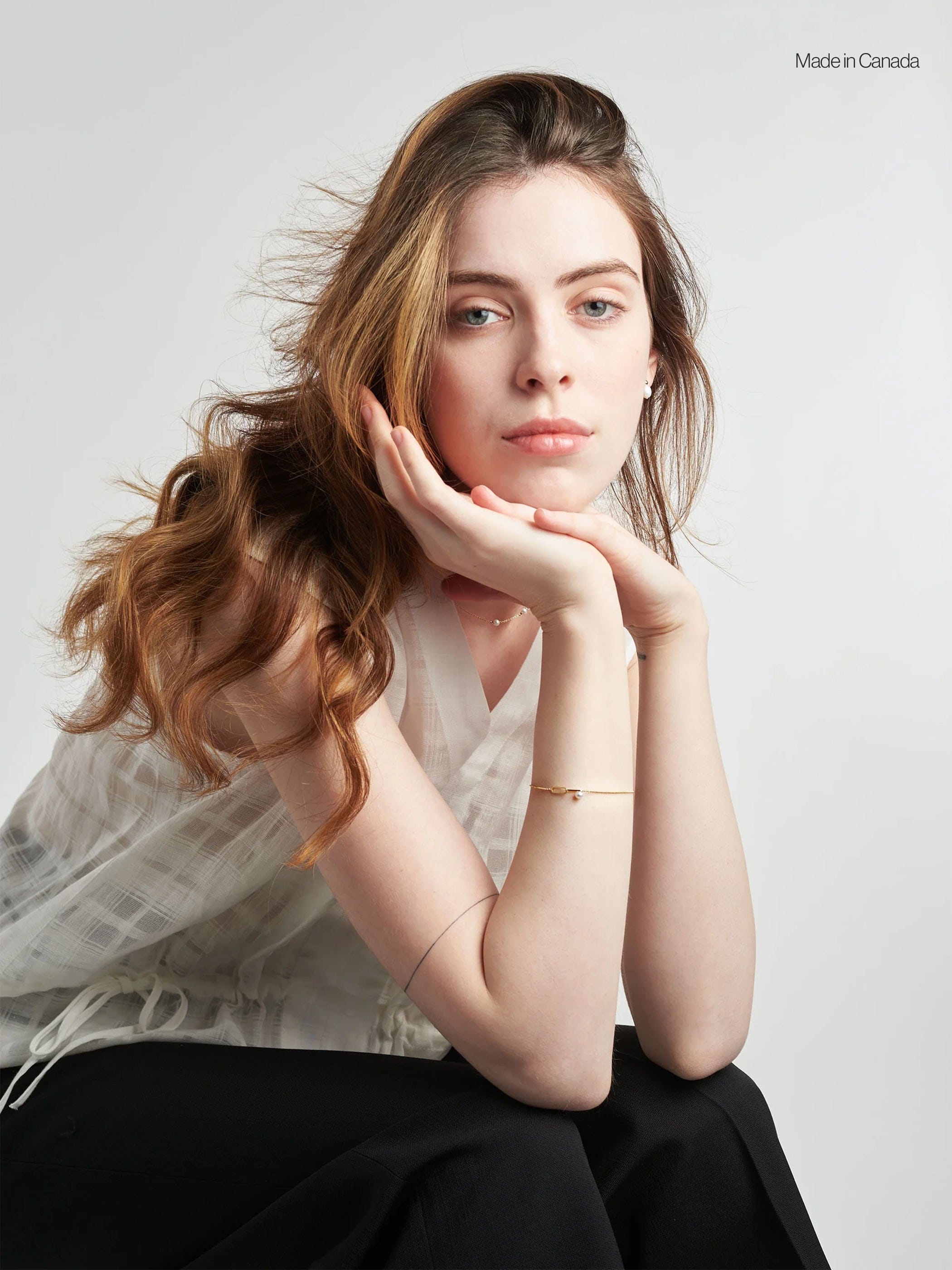 Poppy Finch Double Link Pearl Bracelet