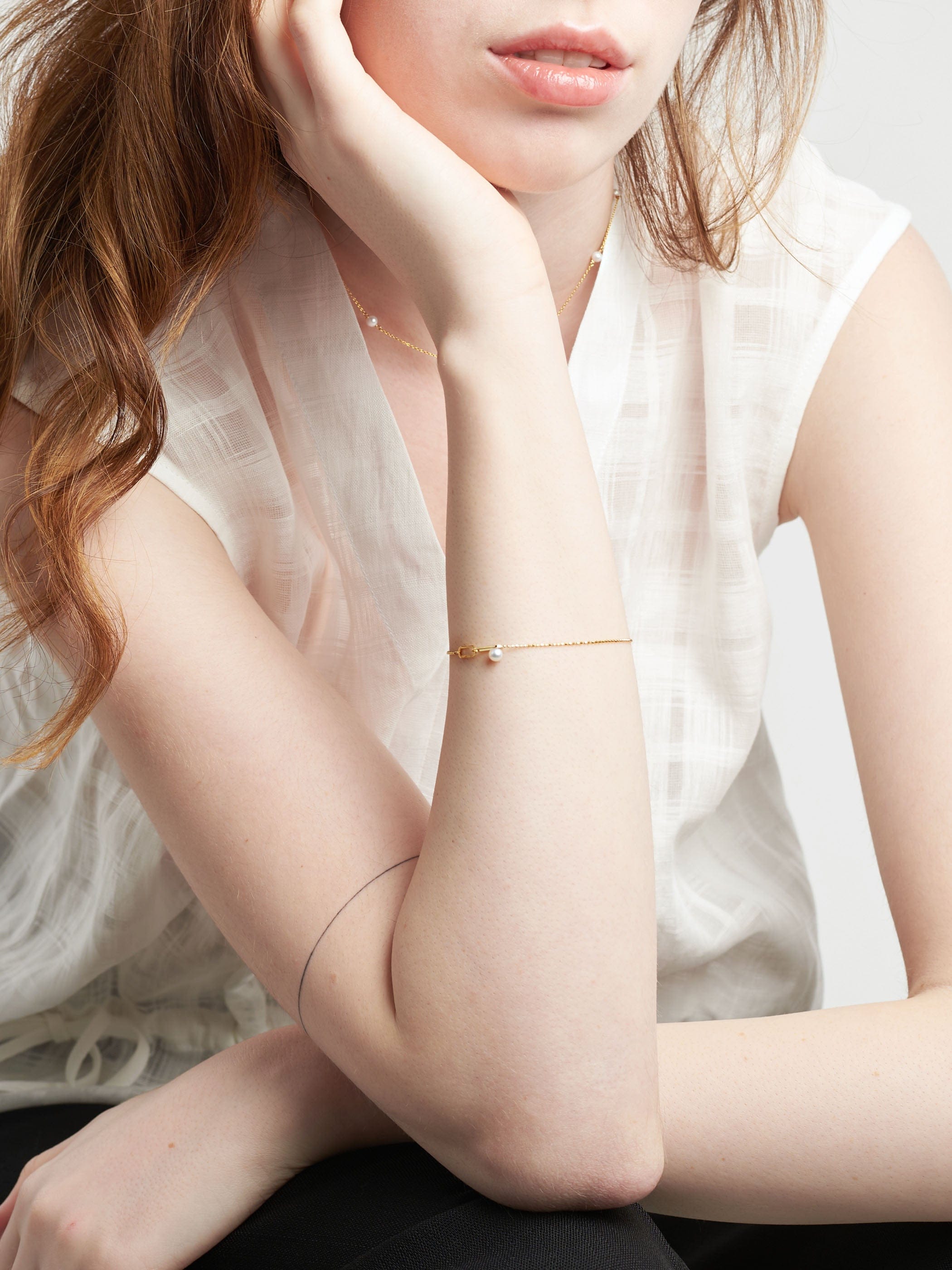 Poppy Finch Double Link Pearl Bracelet