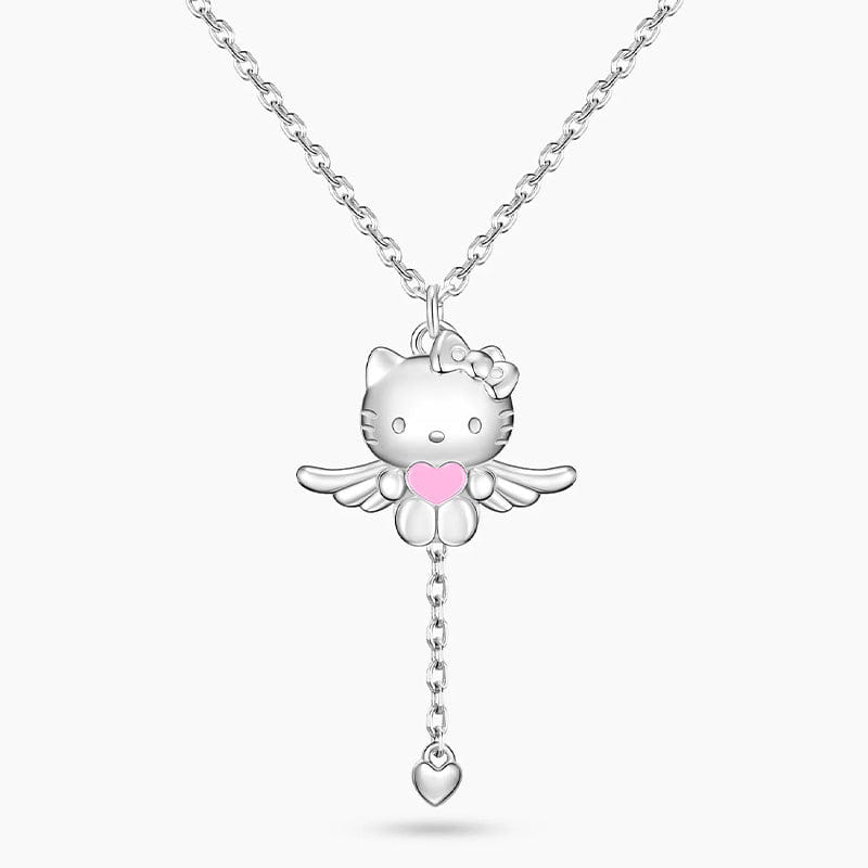 Hello Kitty Authentic Hello Kitty Pink Wings 925 Sterling Silver Necklace