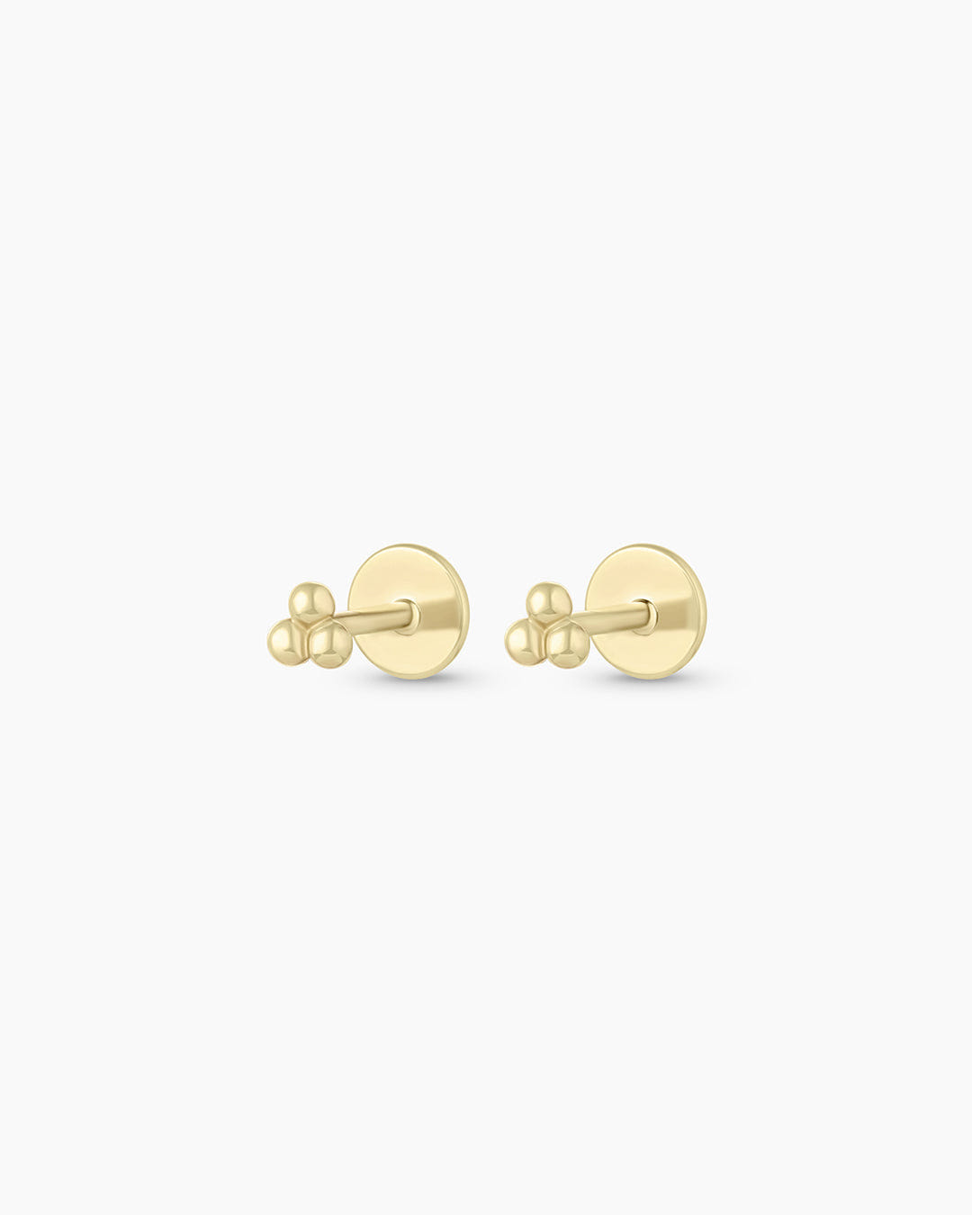 Fine 14K Gold Trio Flat Back Studs
