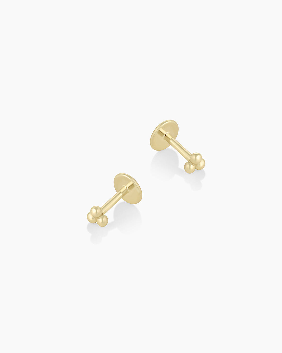 Fine 14K Gold Trio Flat Back Studs