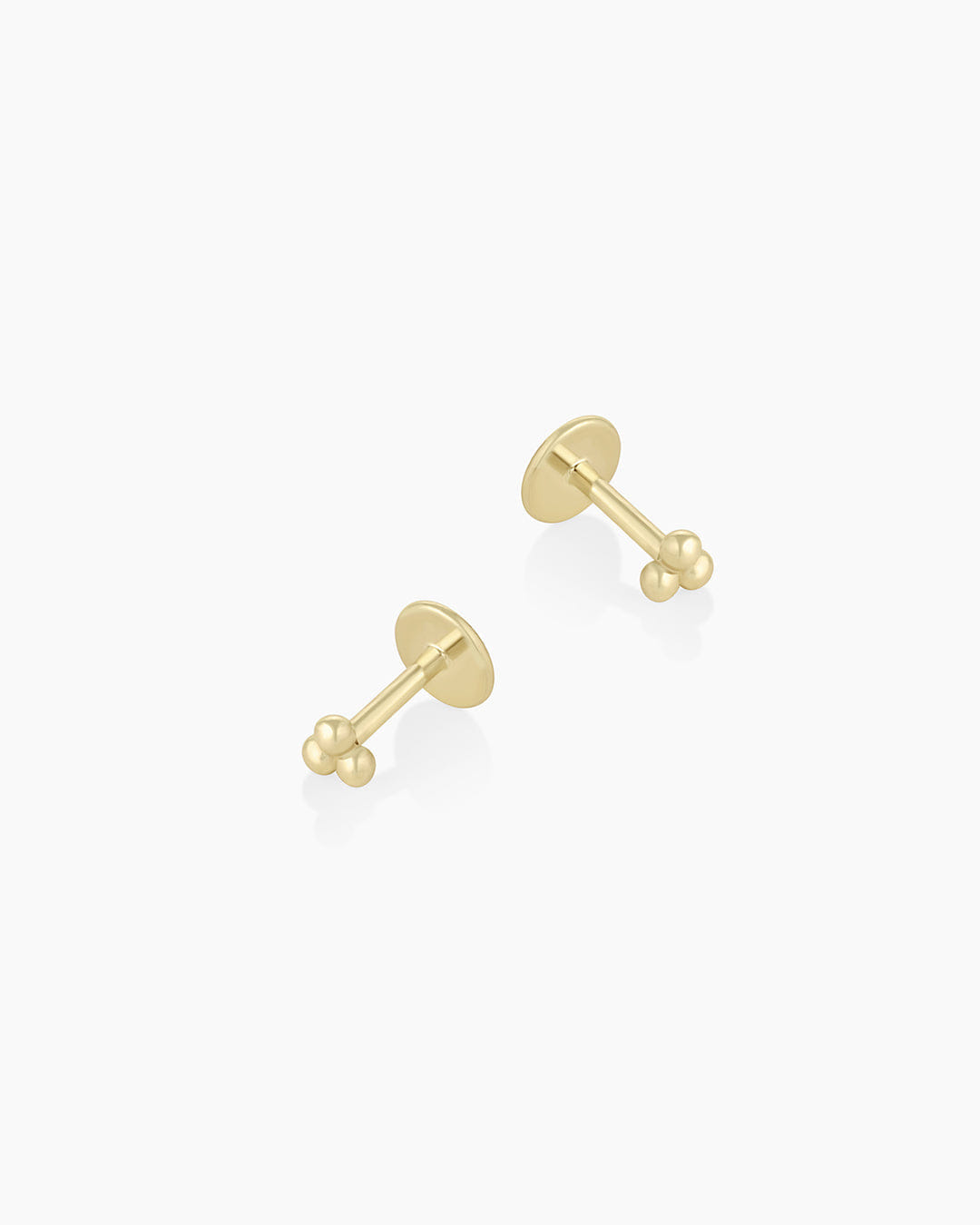 Fine 14K Gold Trio Flat Back Studs