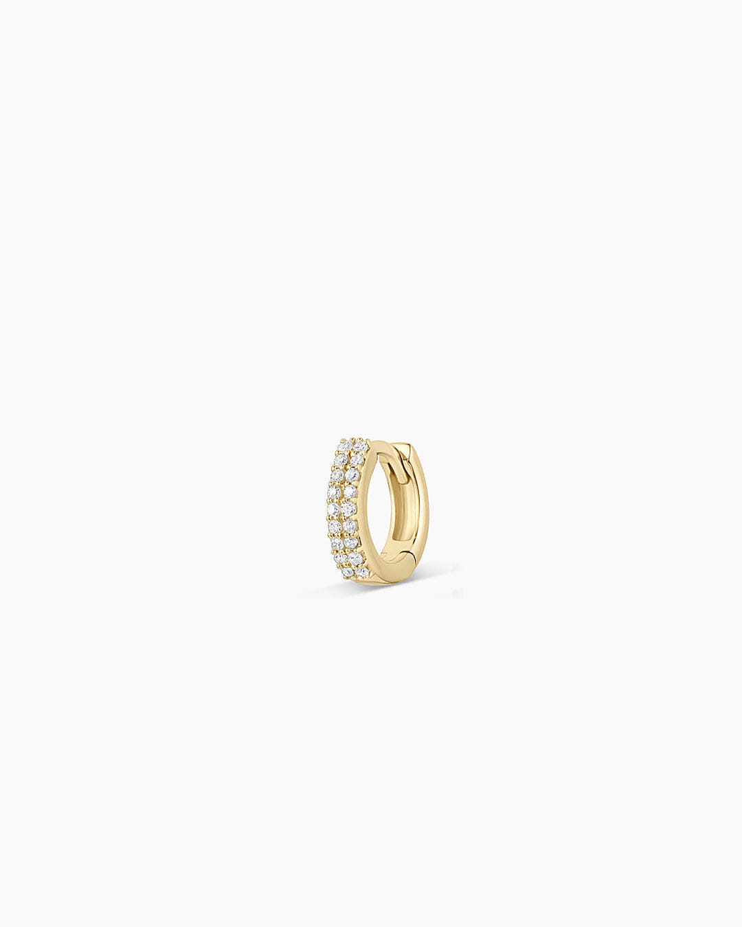 Fine 14K Diamond Double Down Single Huggie