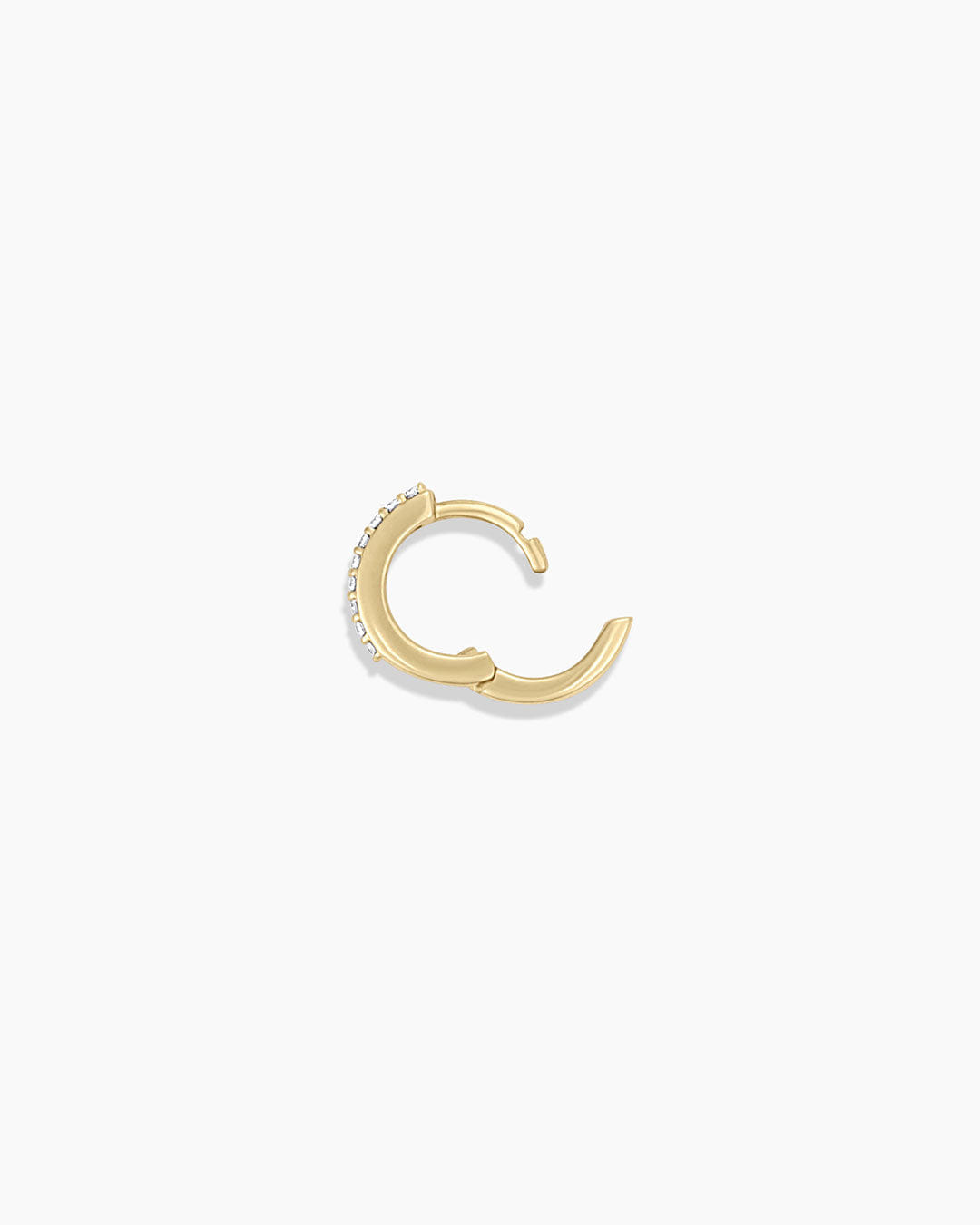 Fine 14K Diamond Double Down Single Huggie