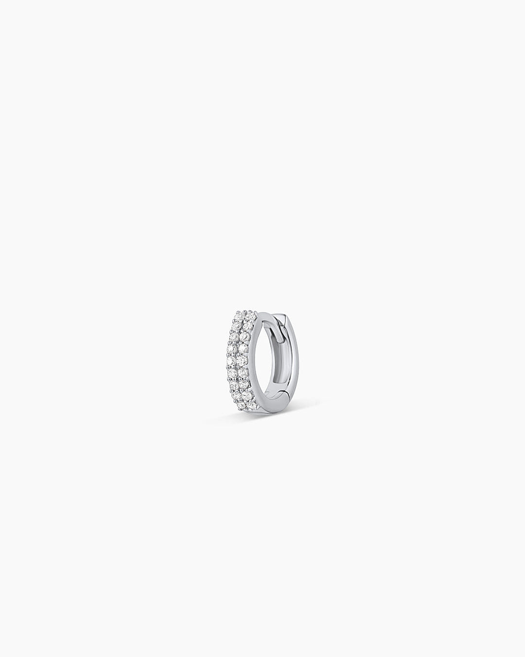 Fine 14K Diamond Double Down Single Huggie