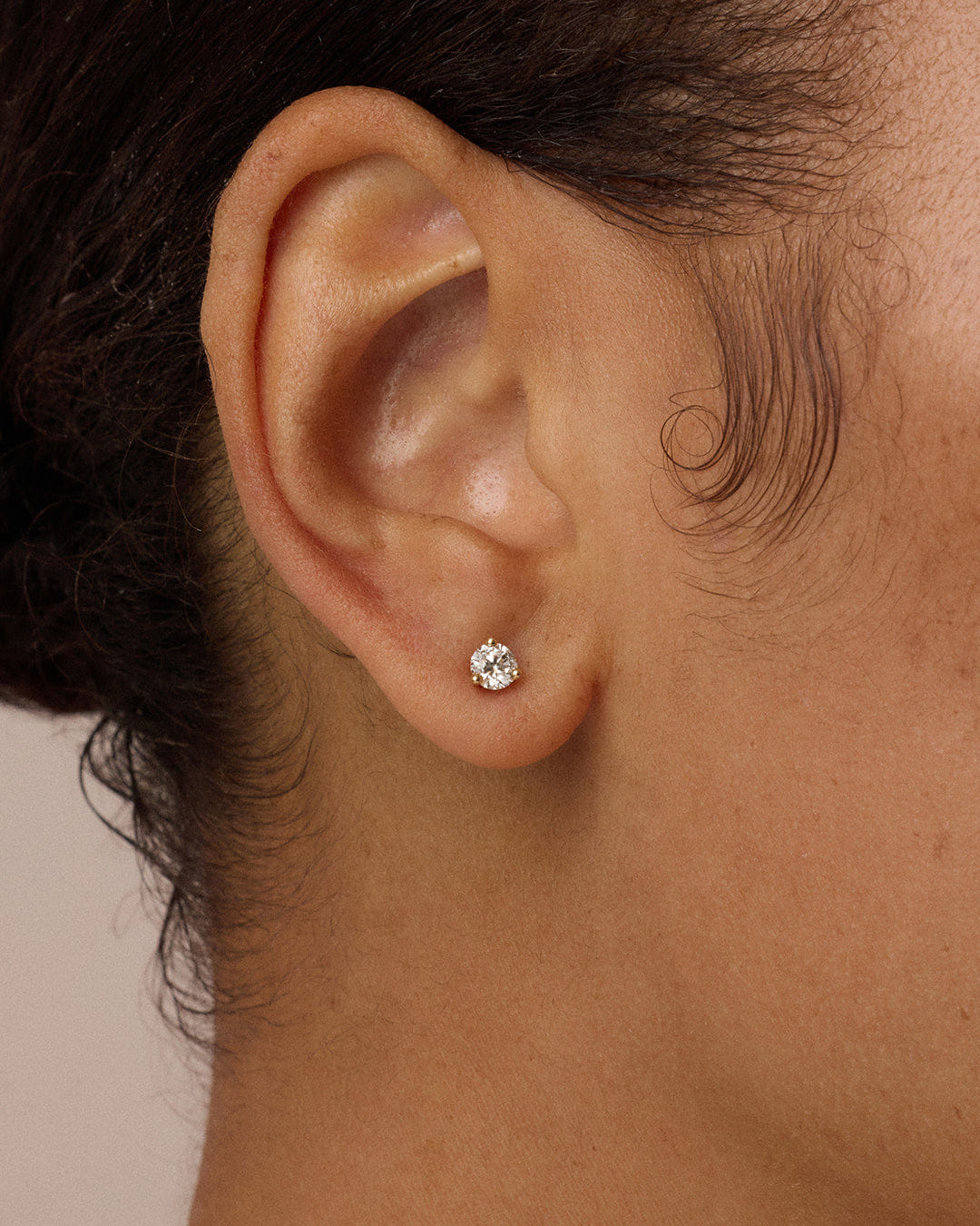 Fine 14K Lab Grown Diamond Solitaire Single Stud
