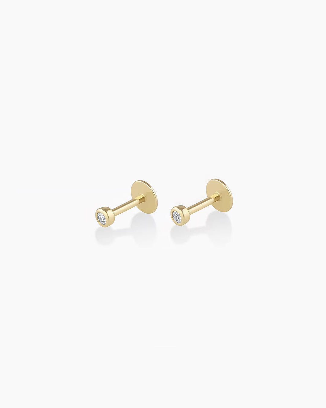 Fine 14K Classic Diamond Flat Back Studs