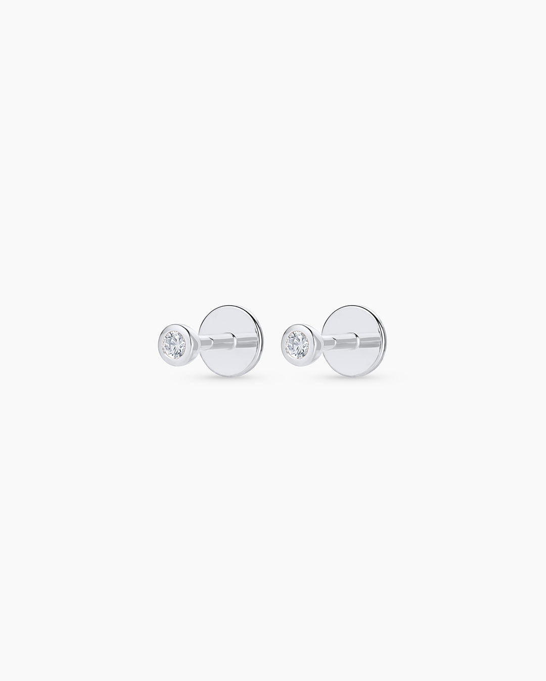 Fine 14K Classic Diamond Flat Back Studs