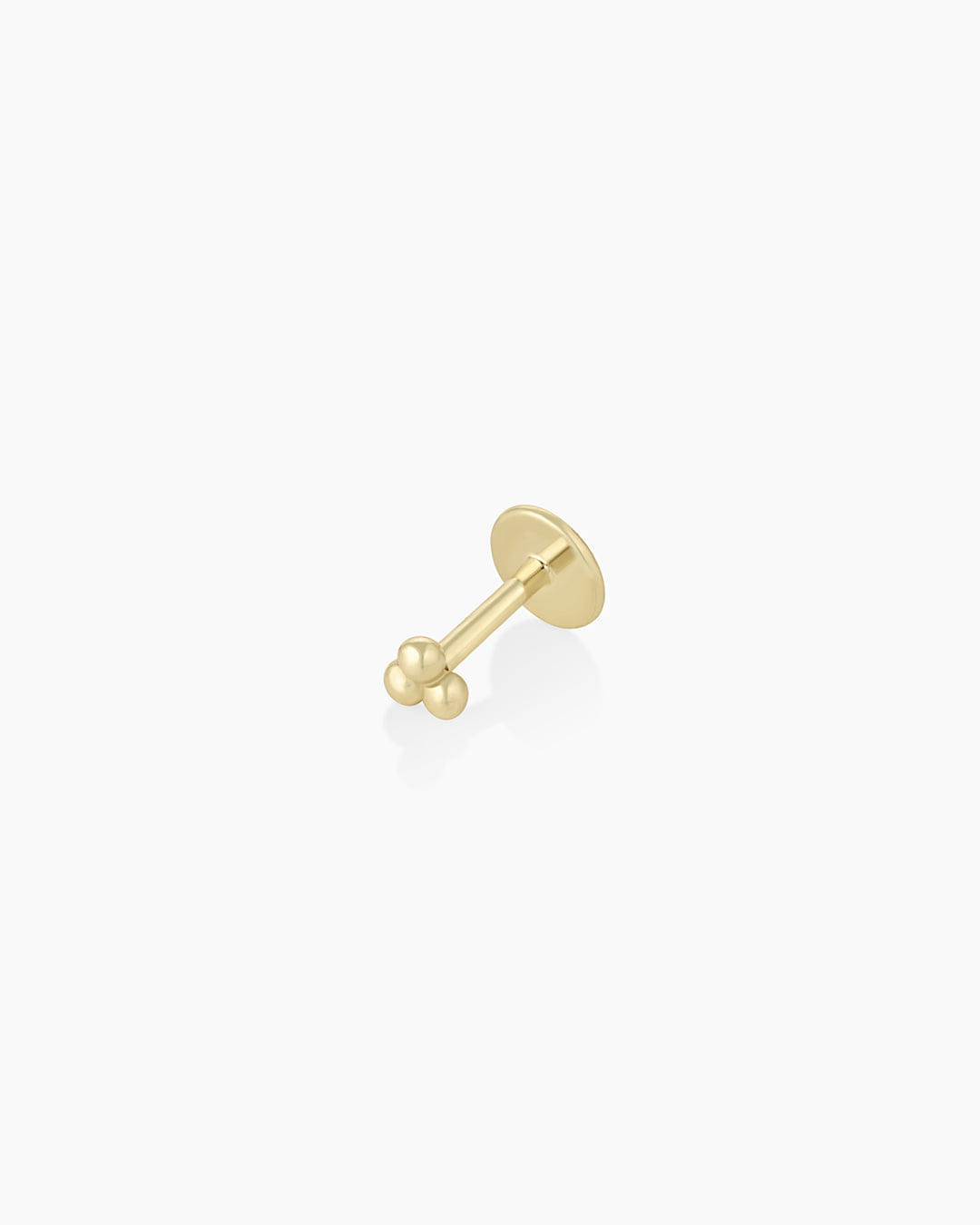 Fine 14K Gold Trio Flat Back Single Stud