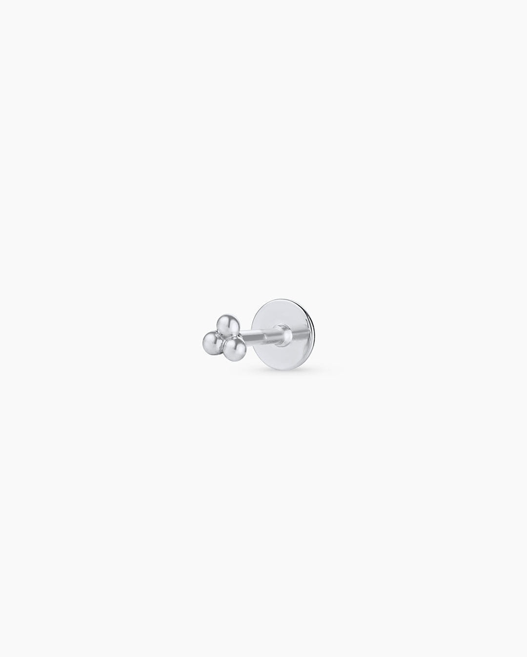 Fine 14K Gold Trio Flat Back Single Stud
