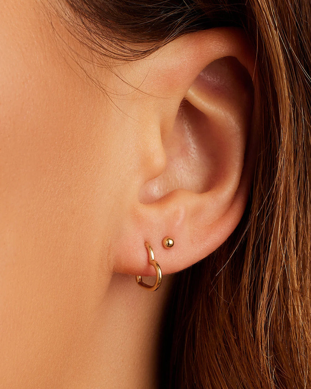 Fine 14K Gold Newport Flat Back Single Stud