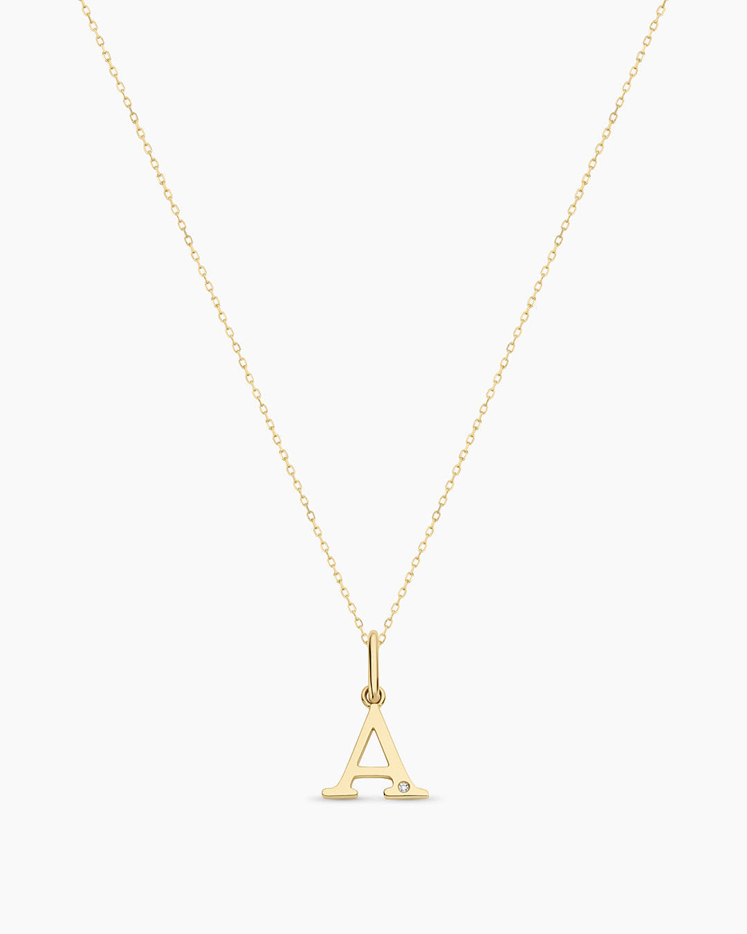 Fine 14K Diamond Vintage Alphabet Charm Necklace