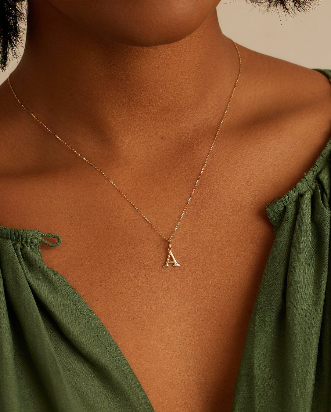 Fine 14K Diamond Vintage Alphabet Charm Necklace