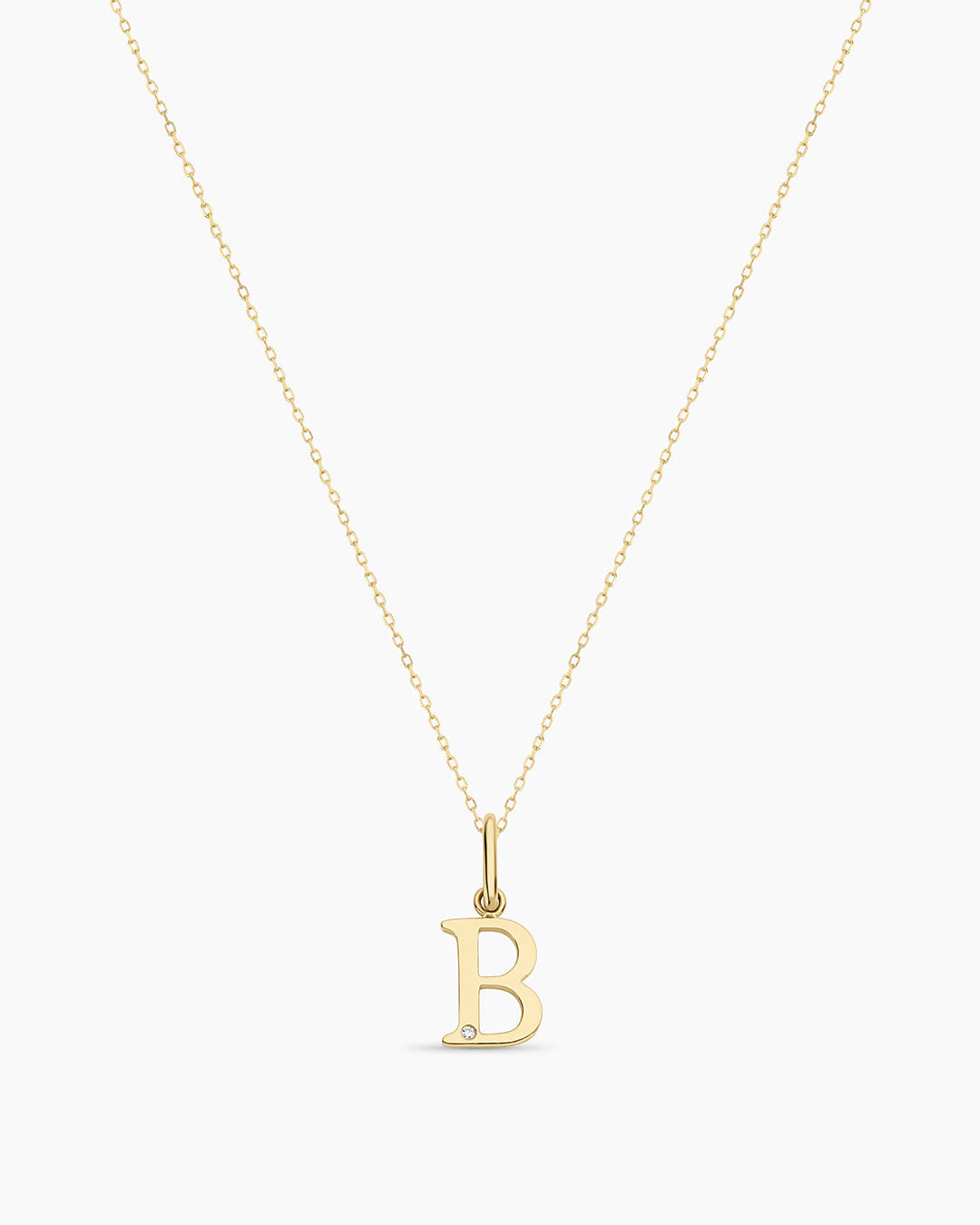 Fine 14K Diamond Vintage Alphabet Charm Necklace