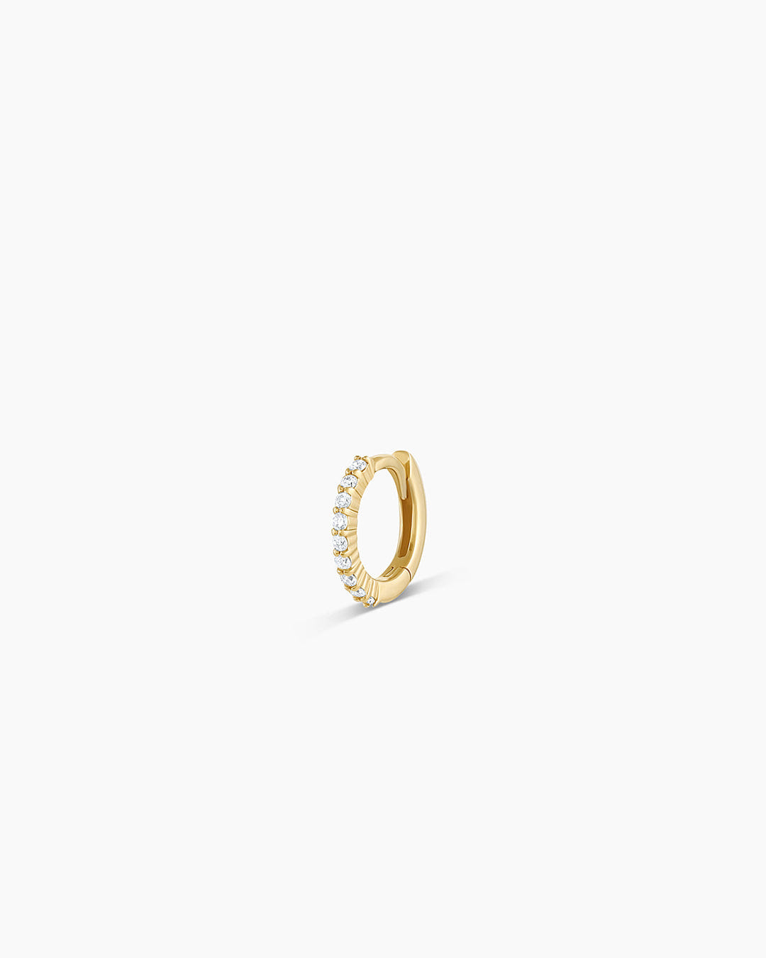 Fine 14K Diamond Pavé Single Huggie