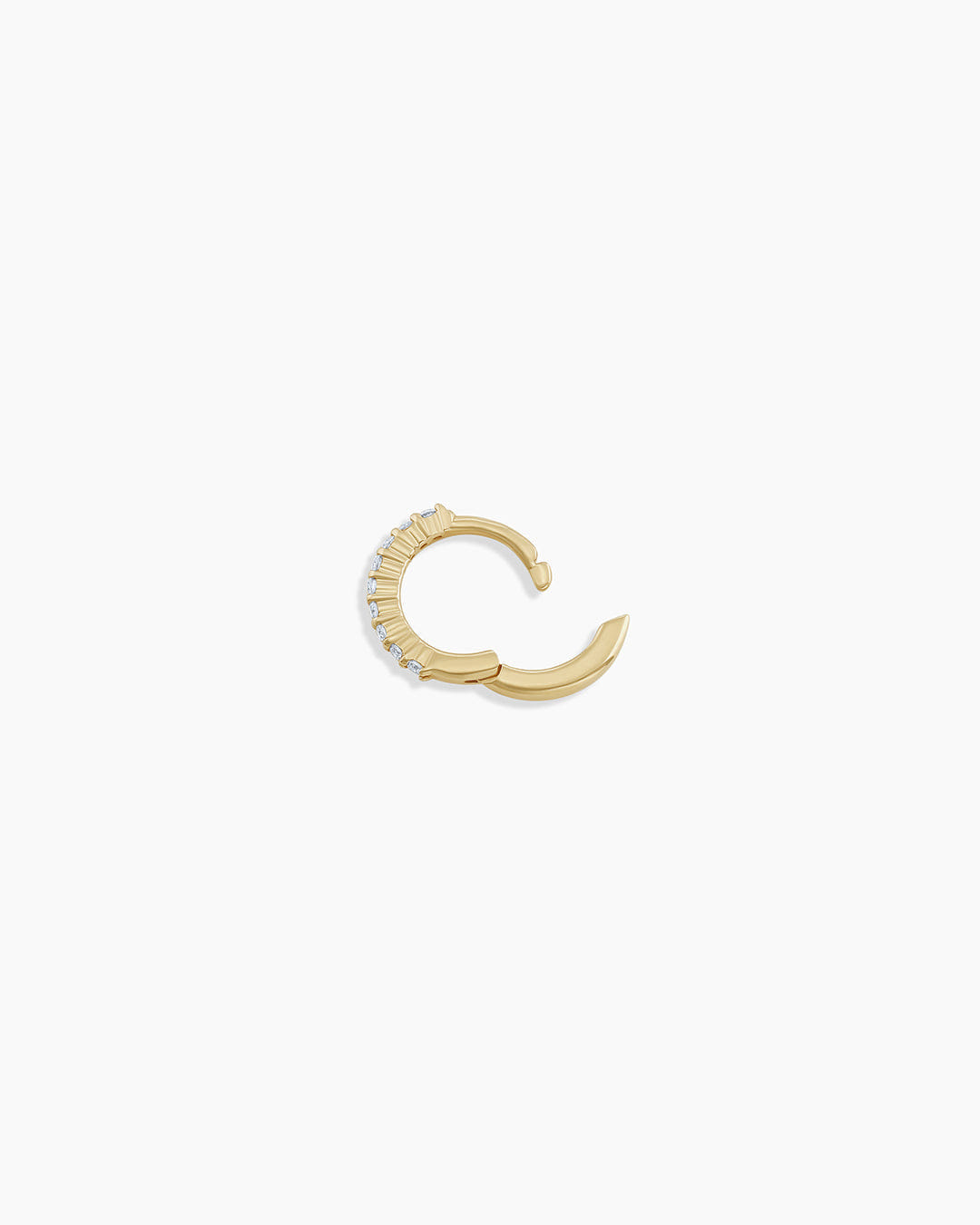 Fine 14K Diamond Pavé Single Huggie