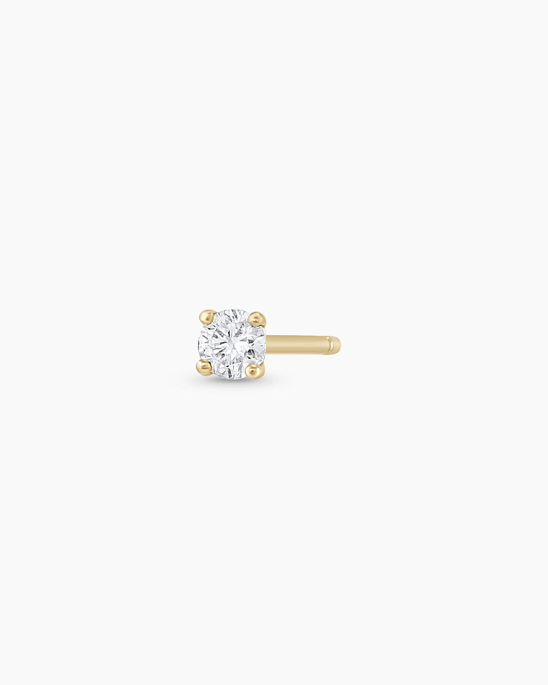 Fine 14K Diamond Solitaire Single Stud