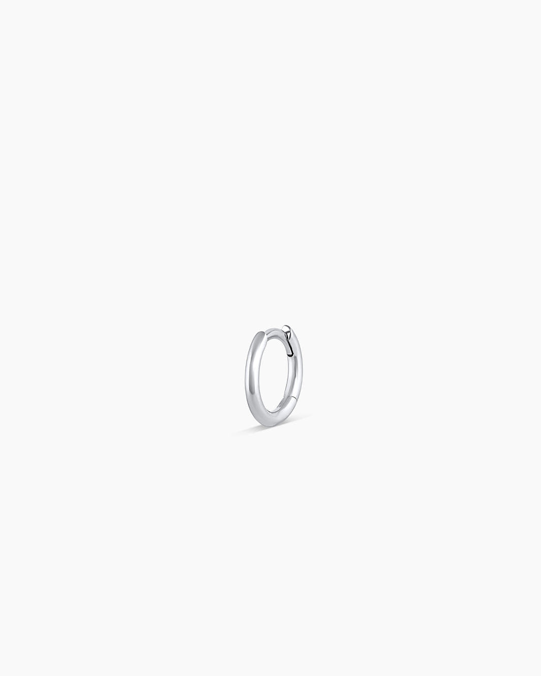 Fine 14K White Gold Classic Single Huggie