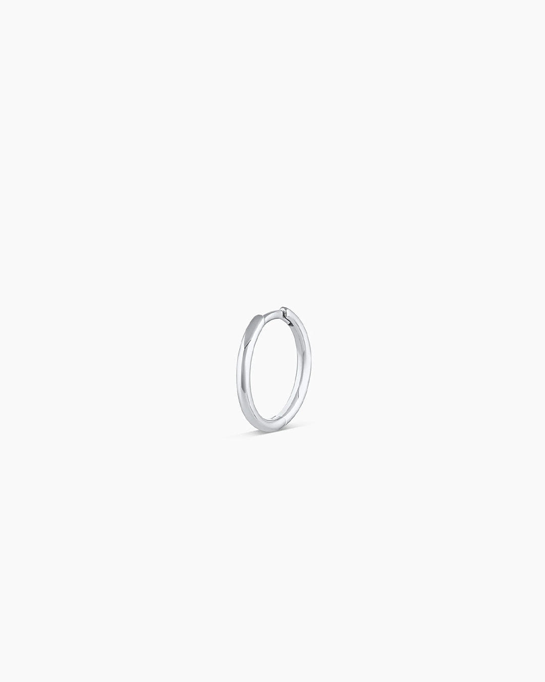 Fine 14K White Gold Classic Single Huggie