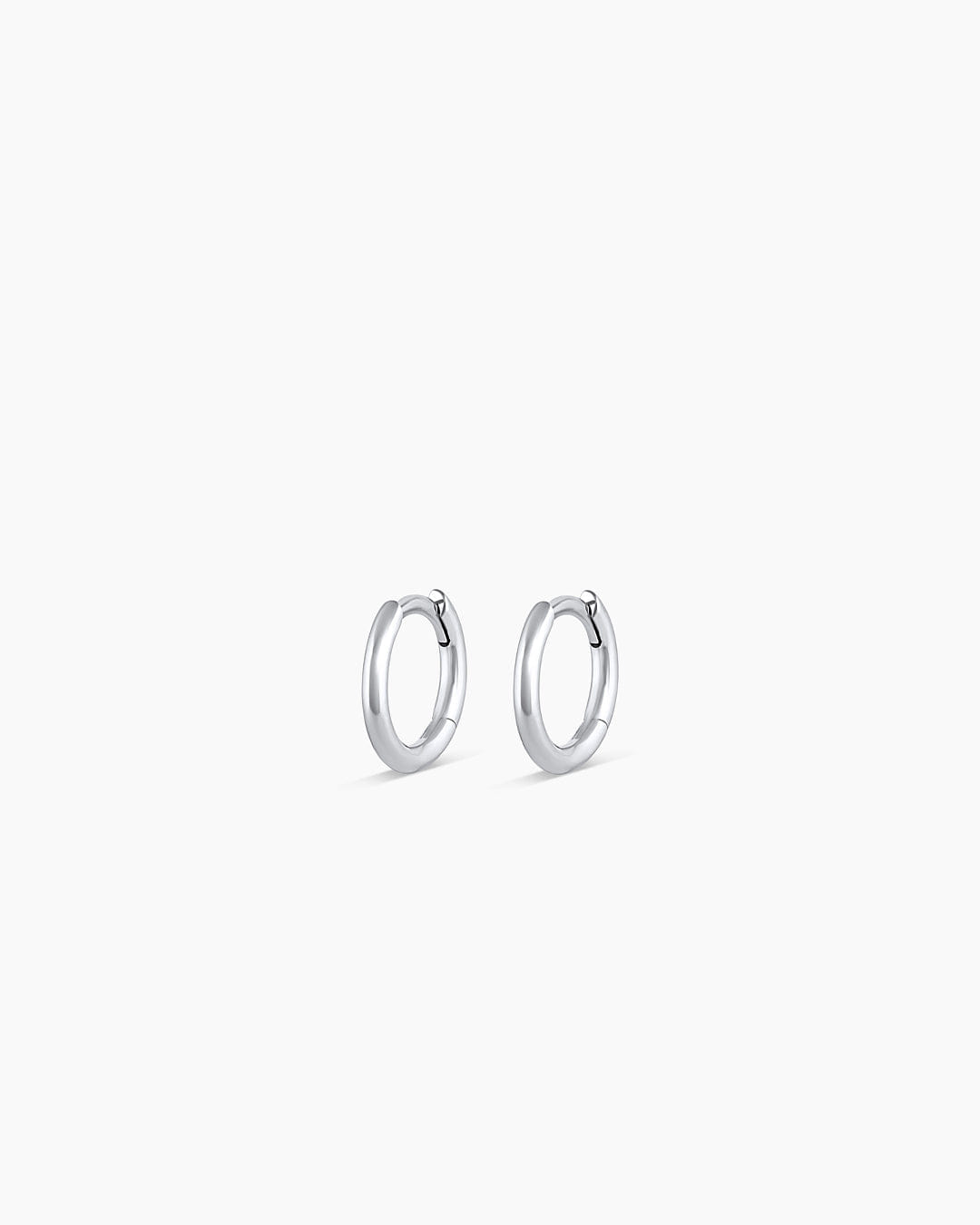 Fine 14K White Gold Classic Huggies