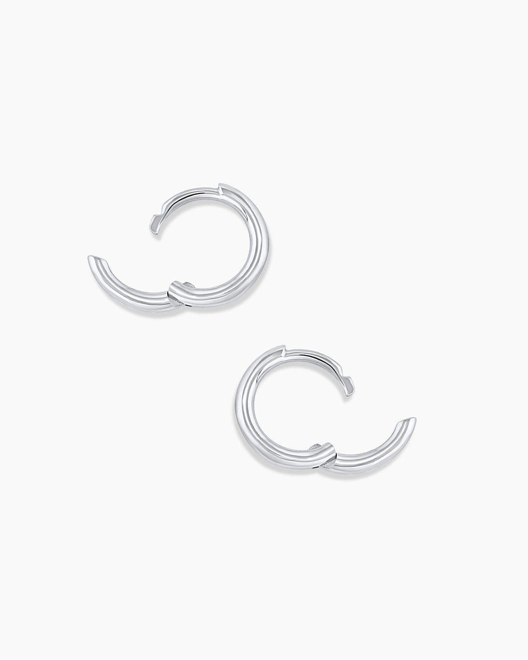 Fine 14K White Gold Classic Huggies