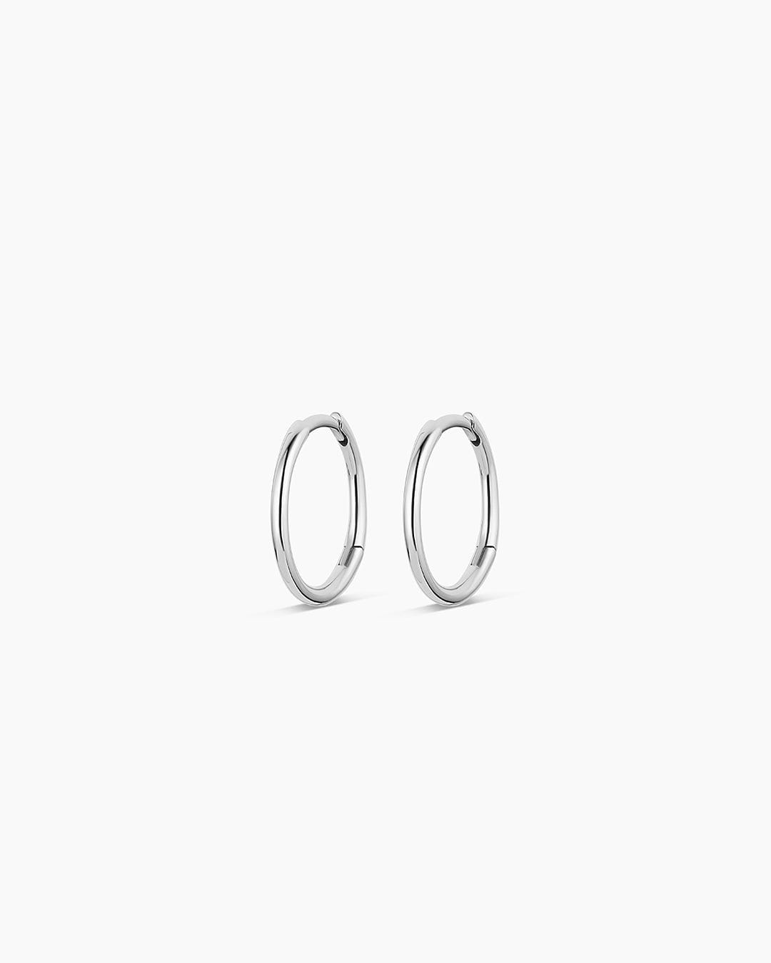 Fine 14K White Gold Classic Huggies