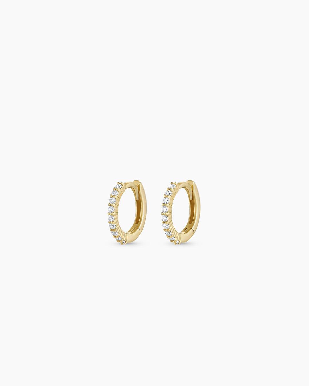 Fine 14K Diamond Pavé Huggies