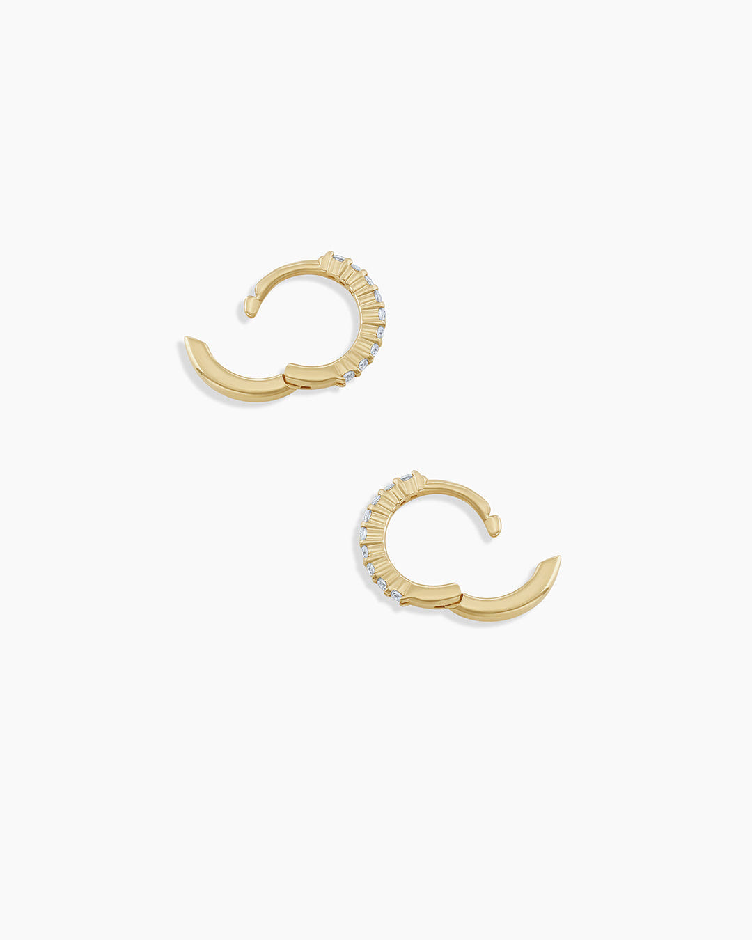 Fine 14K Diamond Pavé Huggies