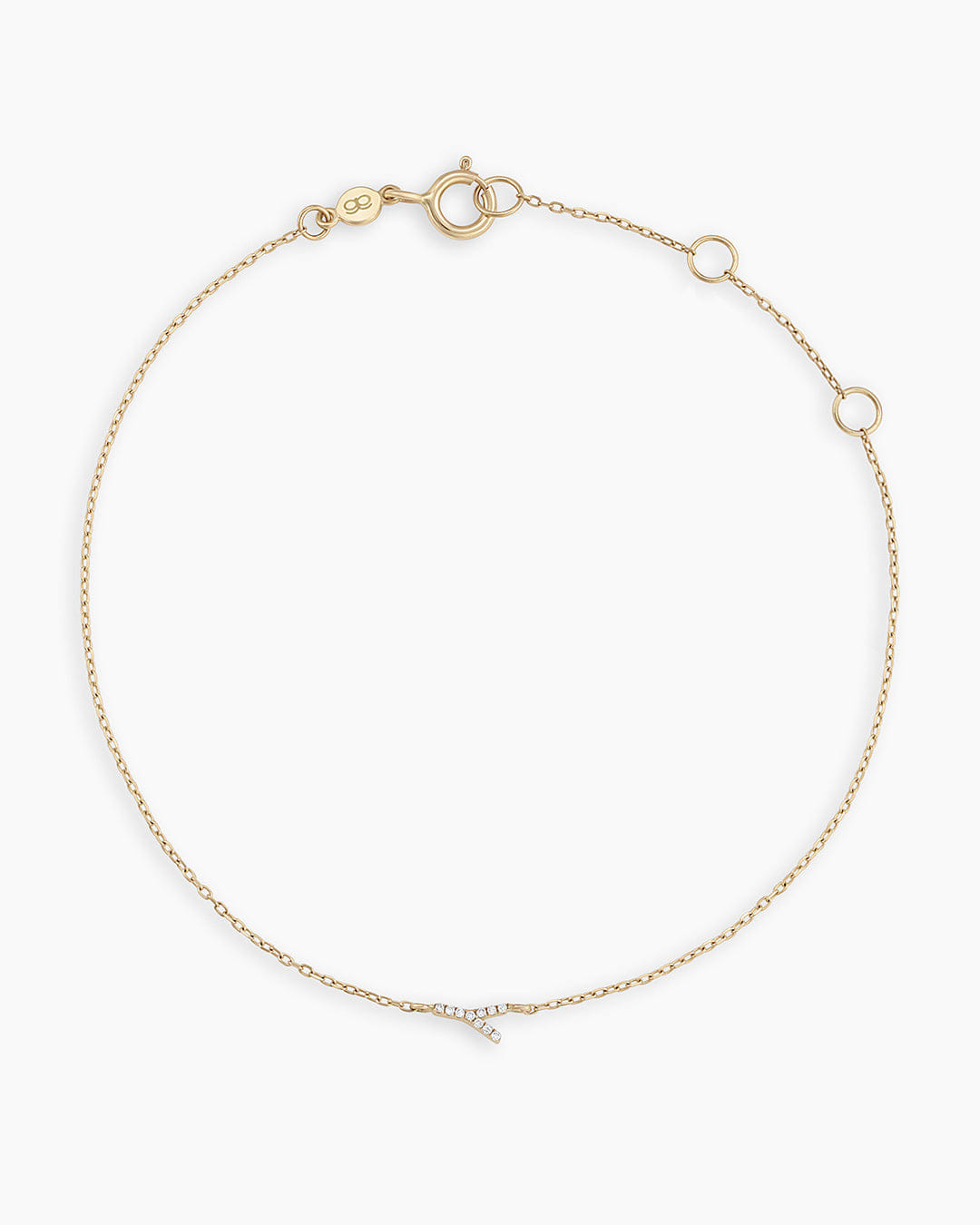 Fine 14K Diamond Pavé Alphabet Bracelet