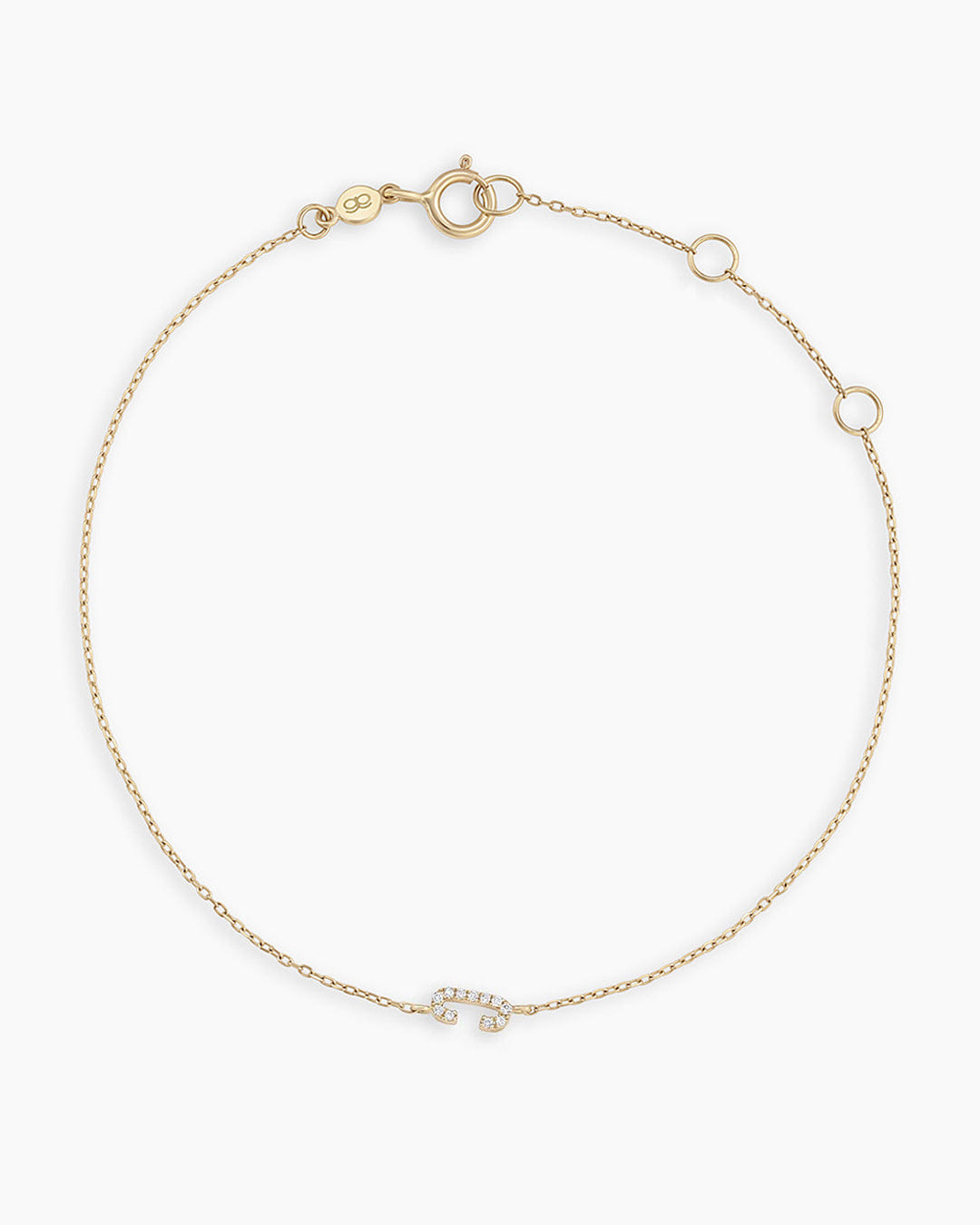 Fine 14K Diamond Pavé Alphabet Bracelet