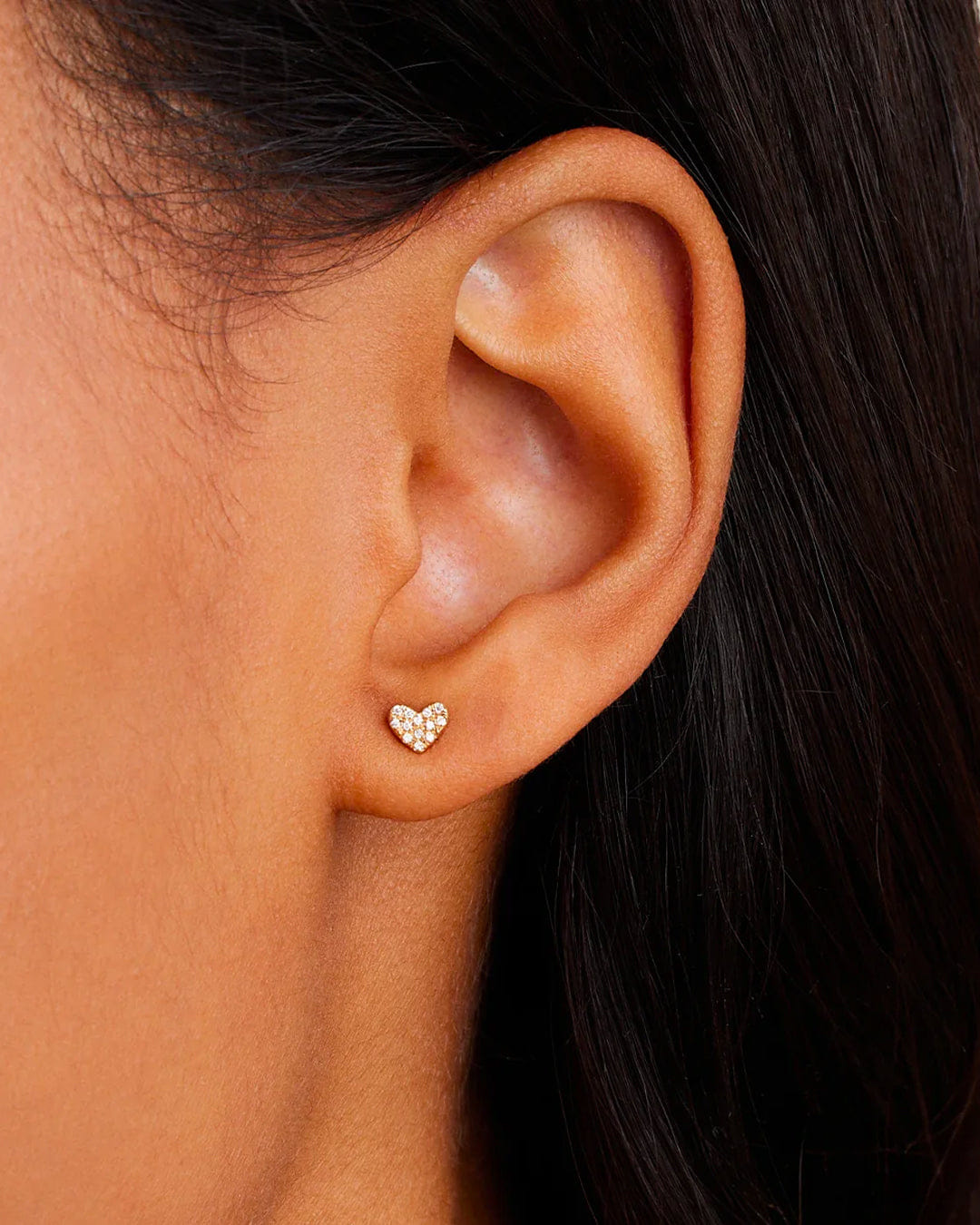 Fine 14K Diamond Pavé Heart Studs