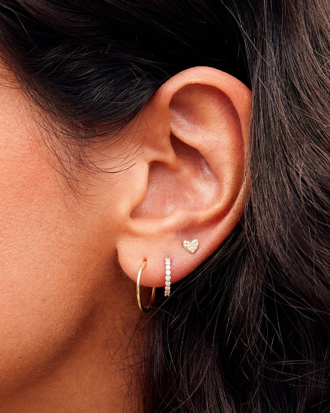 Fine 14K Diamond Pavé Heart Studs